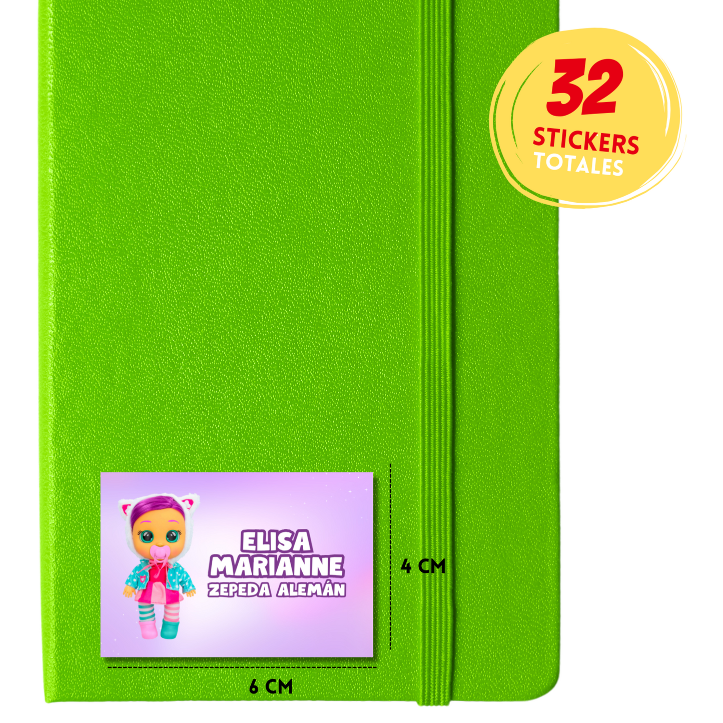 Bebés Llorones Etiquetas Escolares Personalizadas Libretas, Libros y Lápices