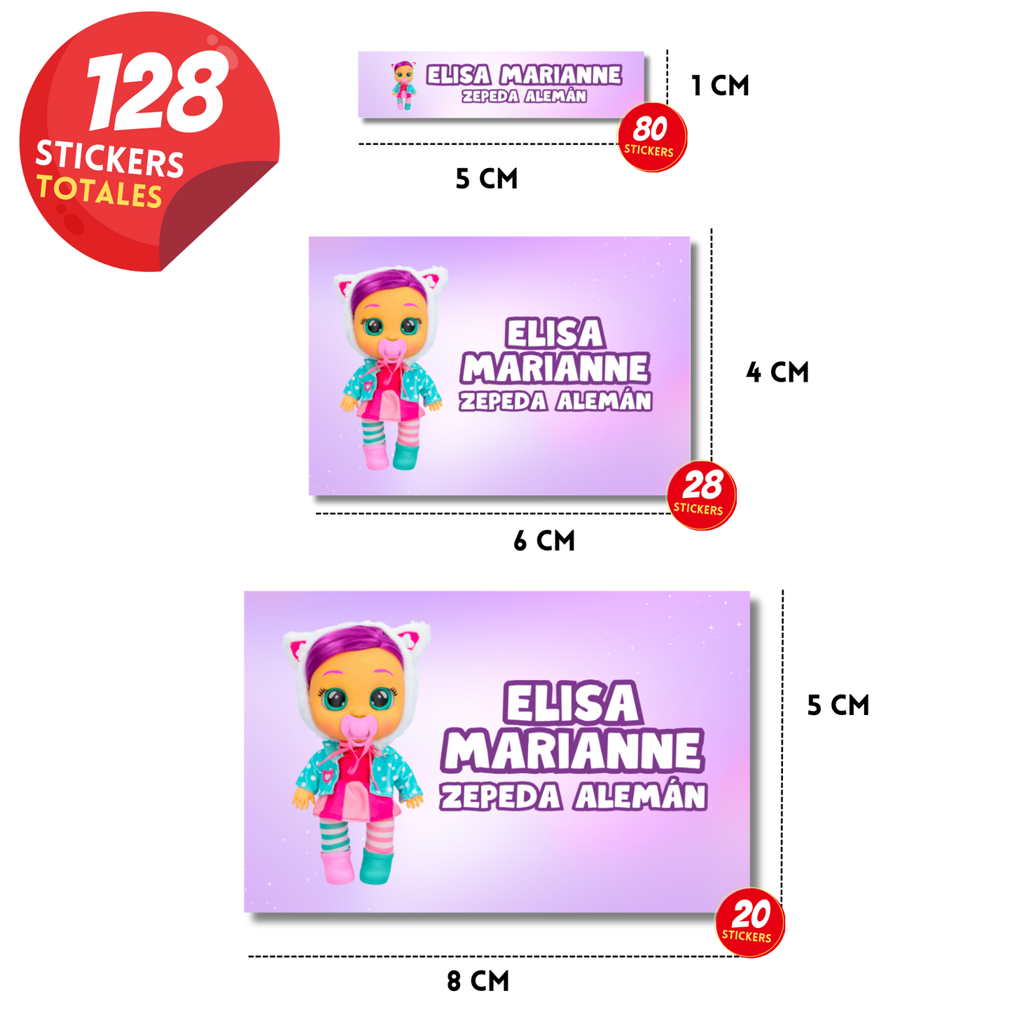 Bebés Llorones Etiquetas Escolares Personalizadas Libretas, Libros y Lápices