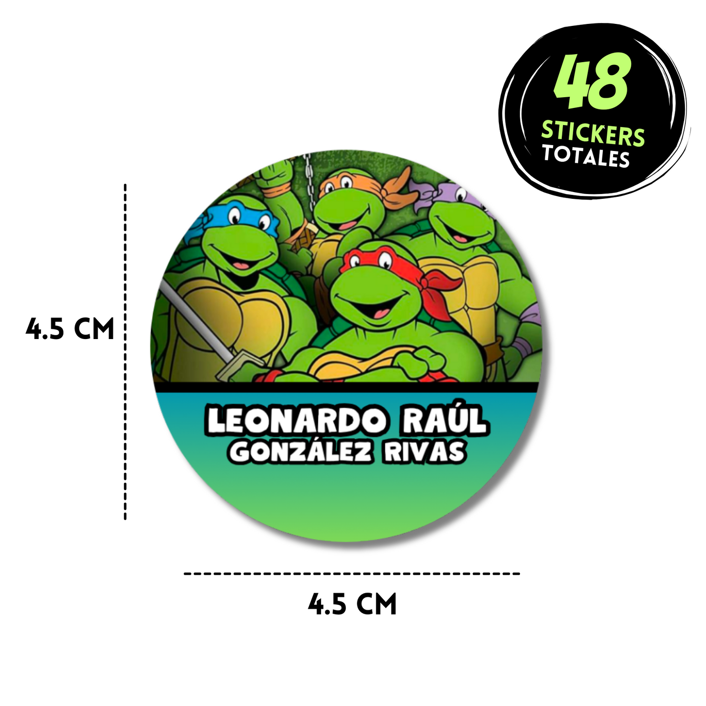 Tortugas Ninja Etiquetas Escolares Personalizadas Libretas, Libros y Lápices