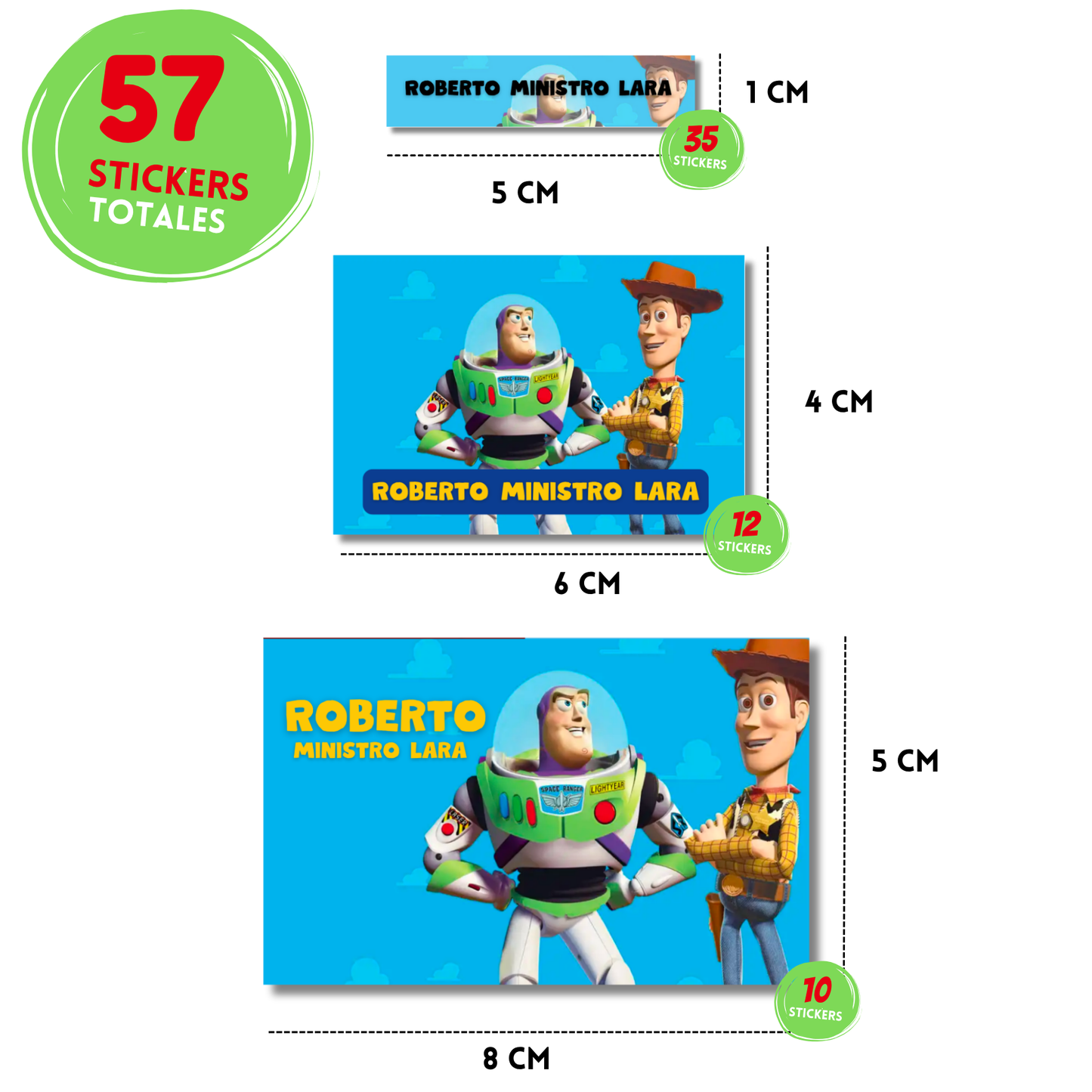 Toy Story Woody Con Buzz Etiquetas Escolares Personalizadas Libretas, Libros y Lápices