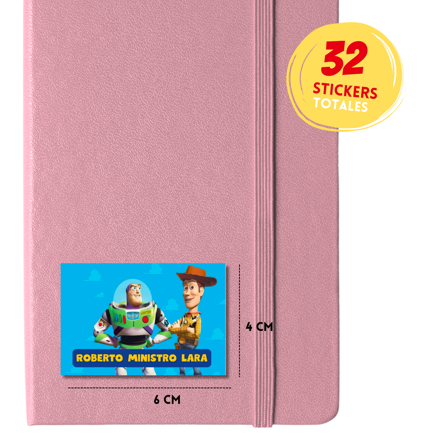 Toy Story Woody Con Buzz Etiquetas Escolares Personalizadas Libretas, Libros y Lápices