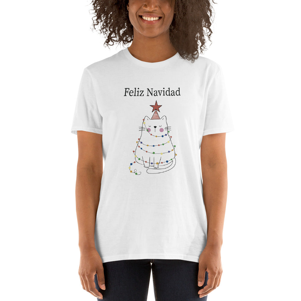 Gato Feliz Navidad Playera