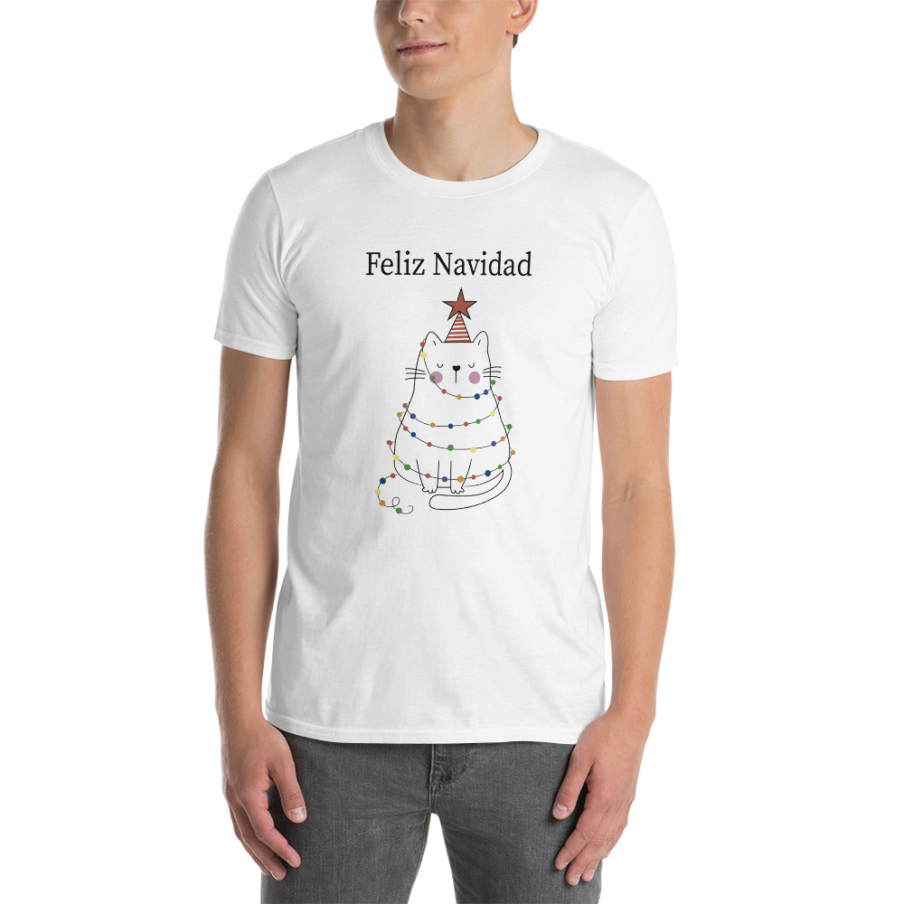 Gato Feliz Navidad Playera