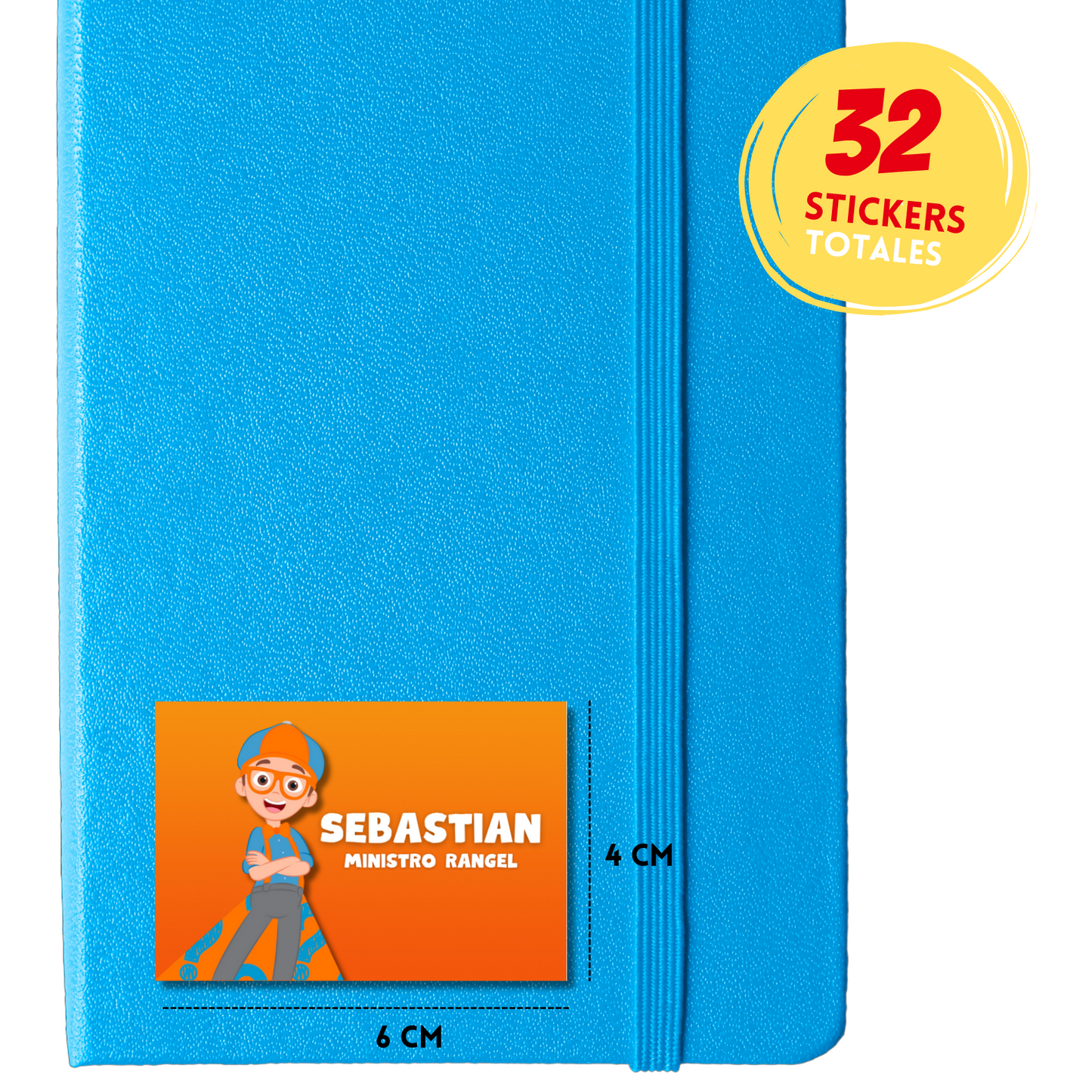 Blippi Etiquetas Escolares Personalizadas Libretas, Libros y Lápices