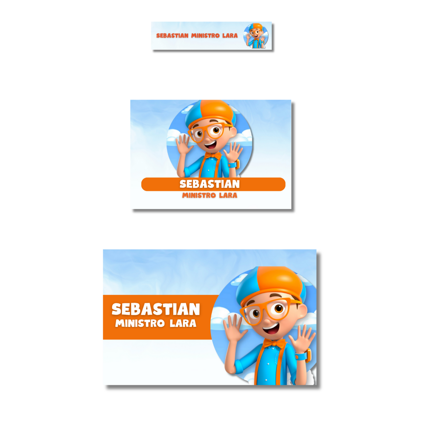 Blippi Hola Etiquetas Escolares Personalizadas Libretas, Libros y Lápices