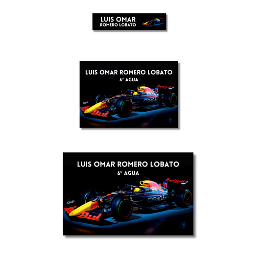 Formula 1 Etiquetas Escolares Personalizadas Libretas, Libros y Lápices