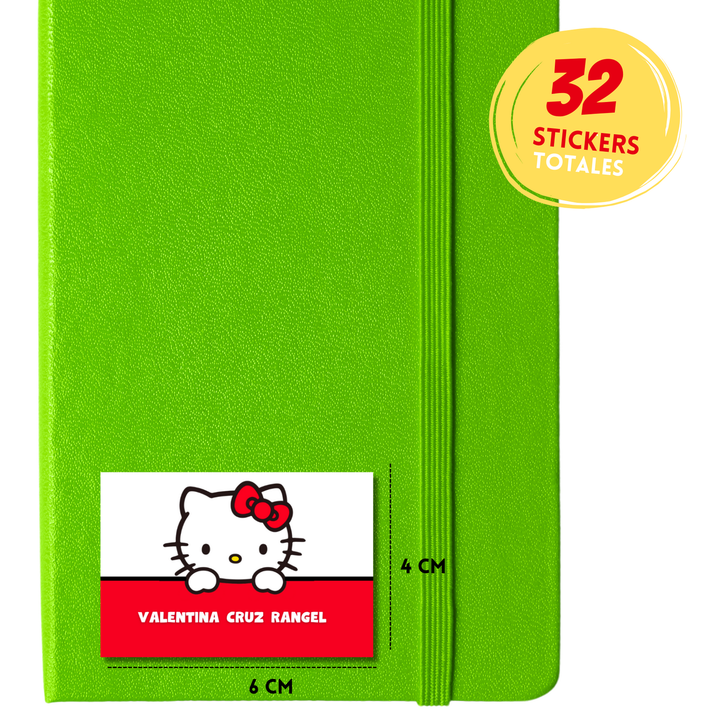 Hello Kitty Etiquetas Escolares Personalizadas Libretas, Libros y Lápices