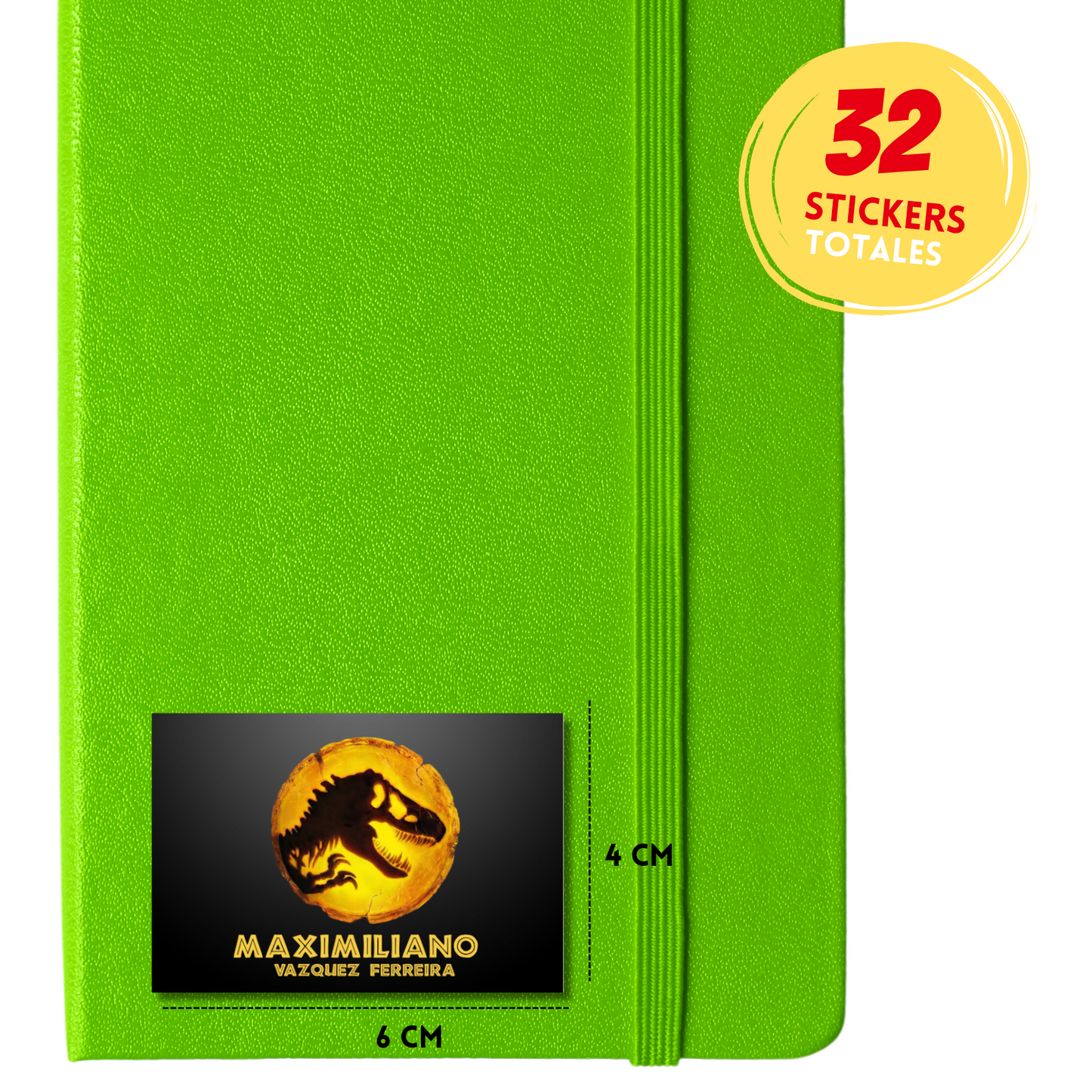 Jurassic Park Etiquetas Escolares Personalizadas Libretas, Libros y Lápices