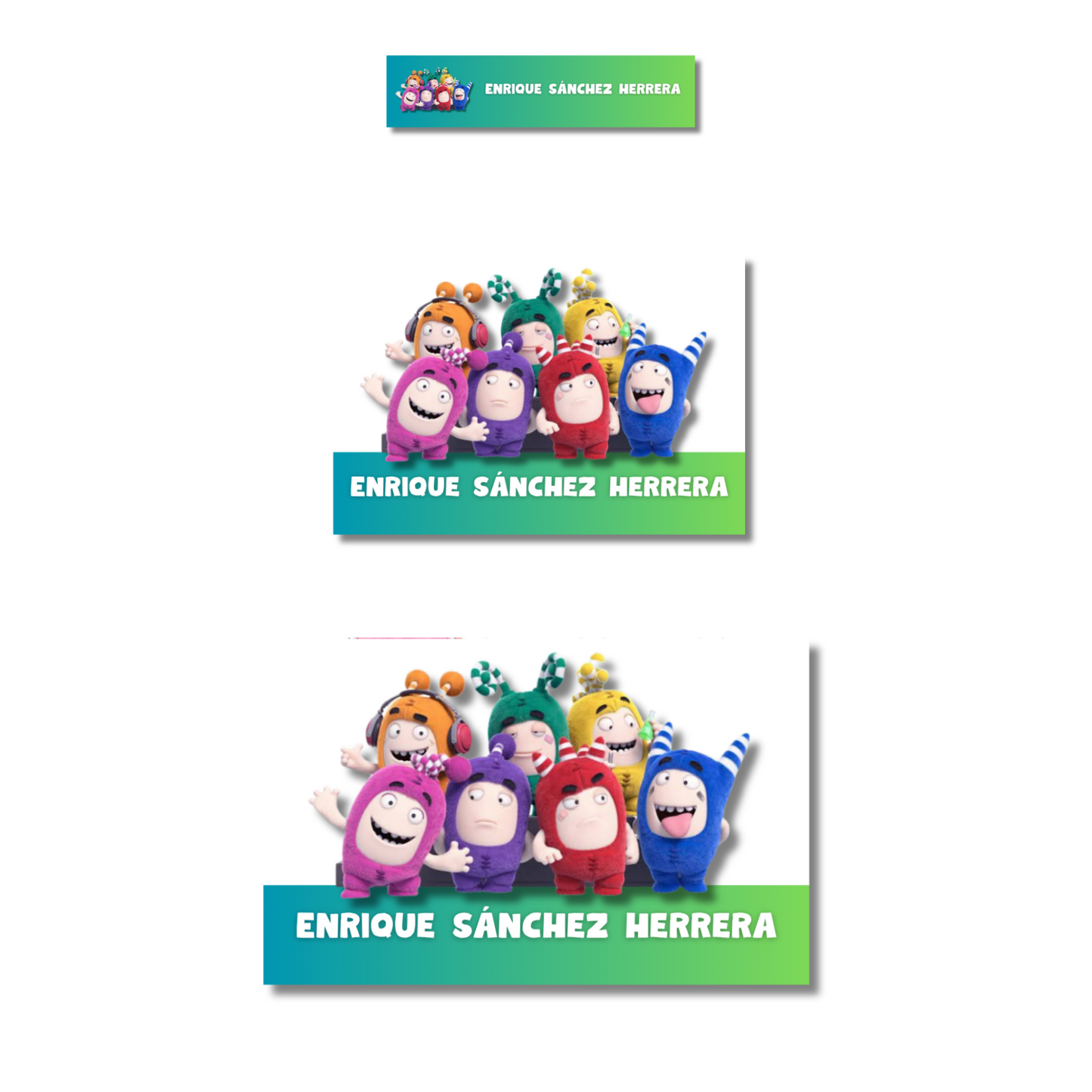 Los Oddbods Etiquetas Escolares Personalizadas Libretas, Libros y Lápices