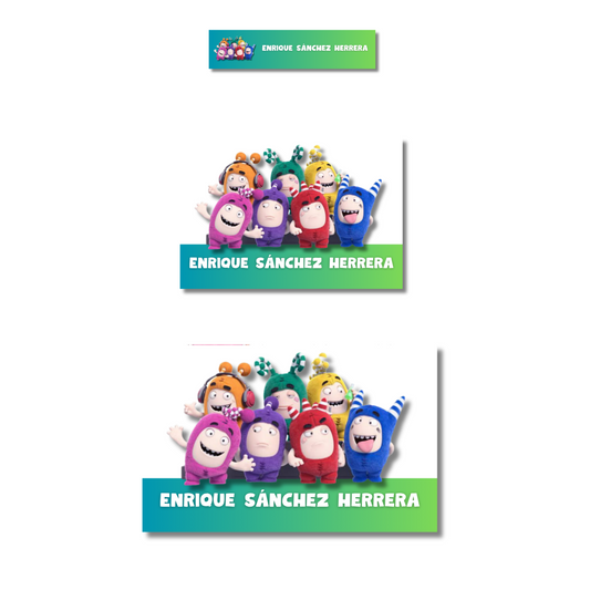 Los Oddbods Etiquetas Escolares Personalizadas Libretas, Libros y Lápices