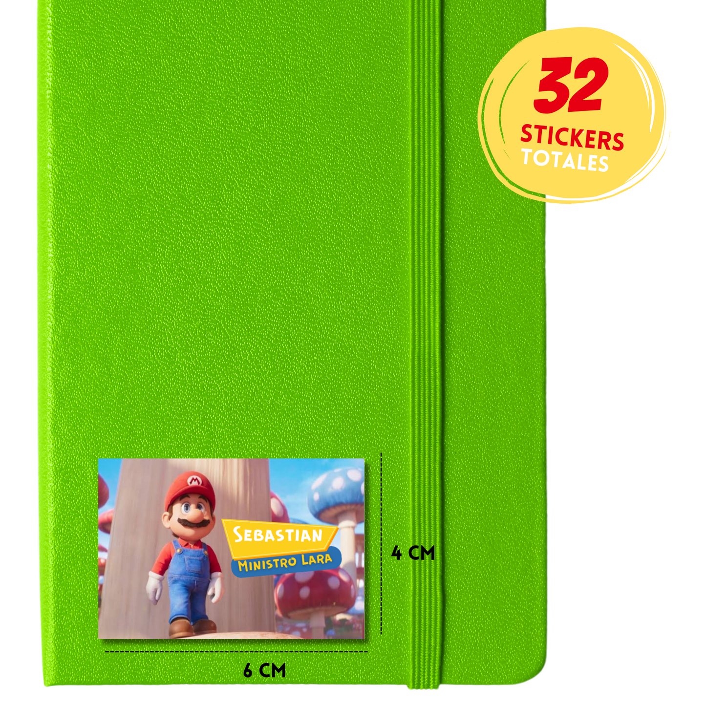 Mario Bros Etiquetas Escolares Personalizadas Libretas, Libros y Lápices