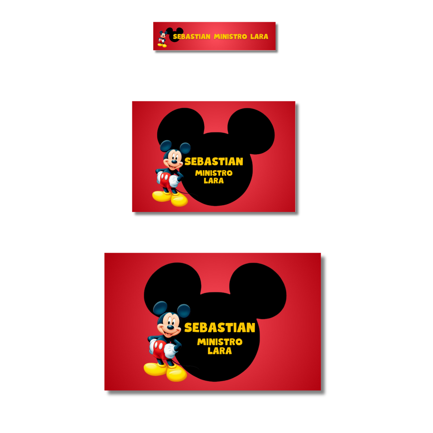 Mickey Mouse Etiquetas Escolares Personalizadas Libretas, Libros y Lápices