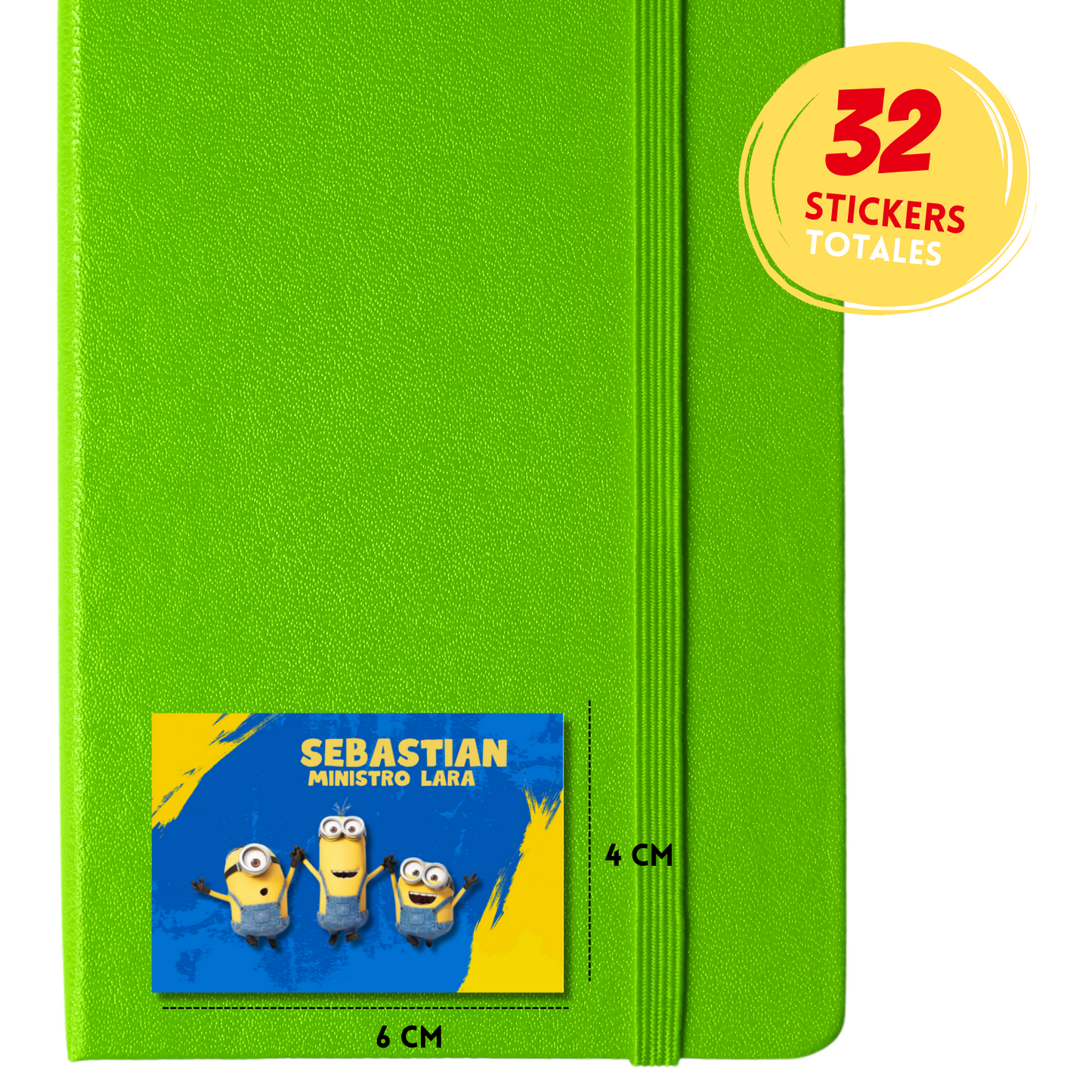 Minions Saltando Etiquetas Escolares Personalizadas Libretas, Libros y Lápices