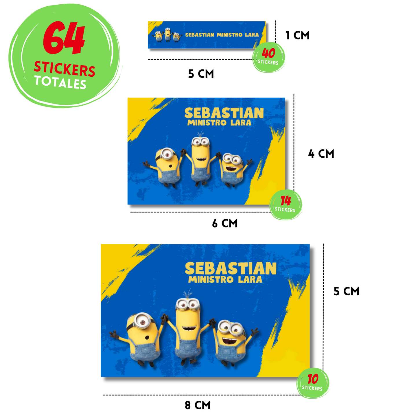 Minions Saltando Etiquetas Escolares Personalizadas Libretas, Libros y Lápices