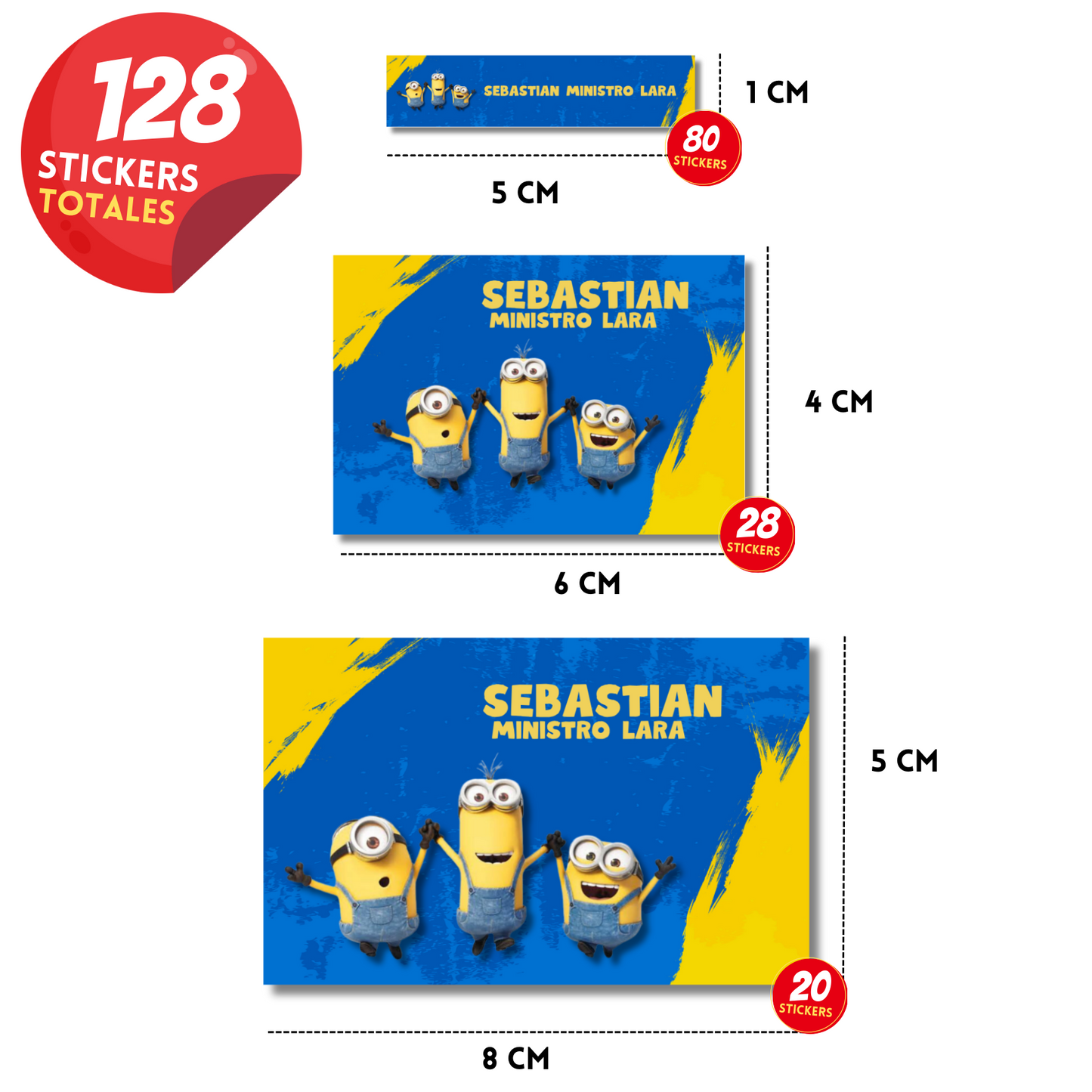 Minions Saltando Etiquetas Escolares Personalizadas Libretas, Libros y Lápices