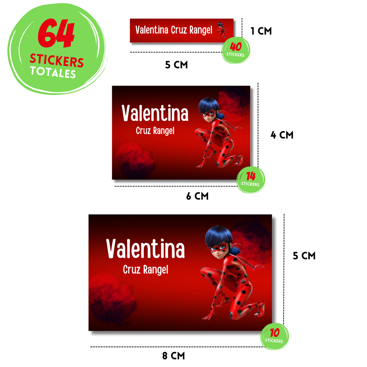 Miraculous Ladybug Etiquetas Escolares Personalizadas Libretas, Libros y Lápices