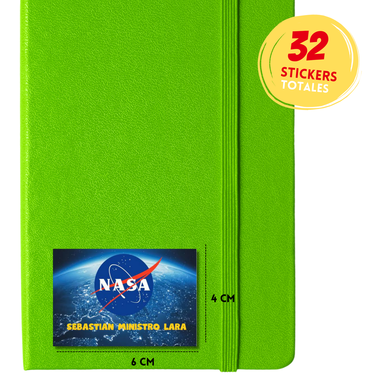 NASA Con Mundo Etiquetas Escolares Personalizadas Libretas, Libros y Lápices