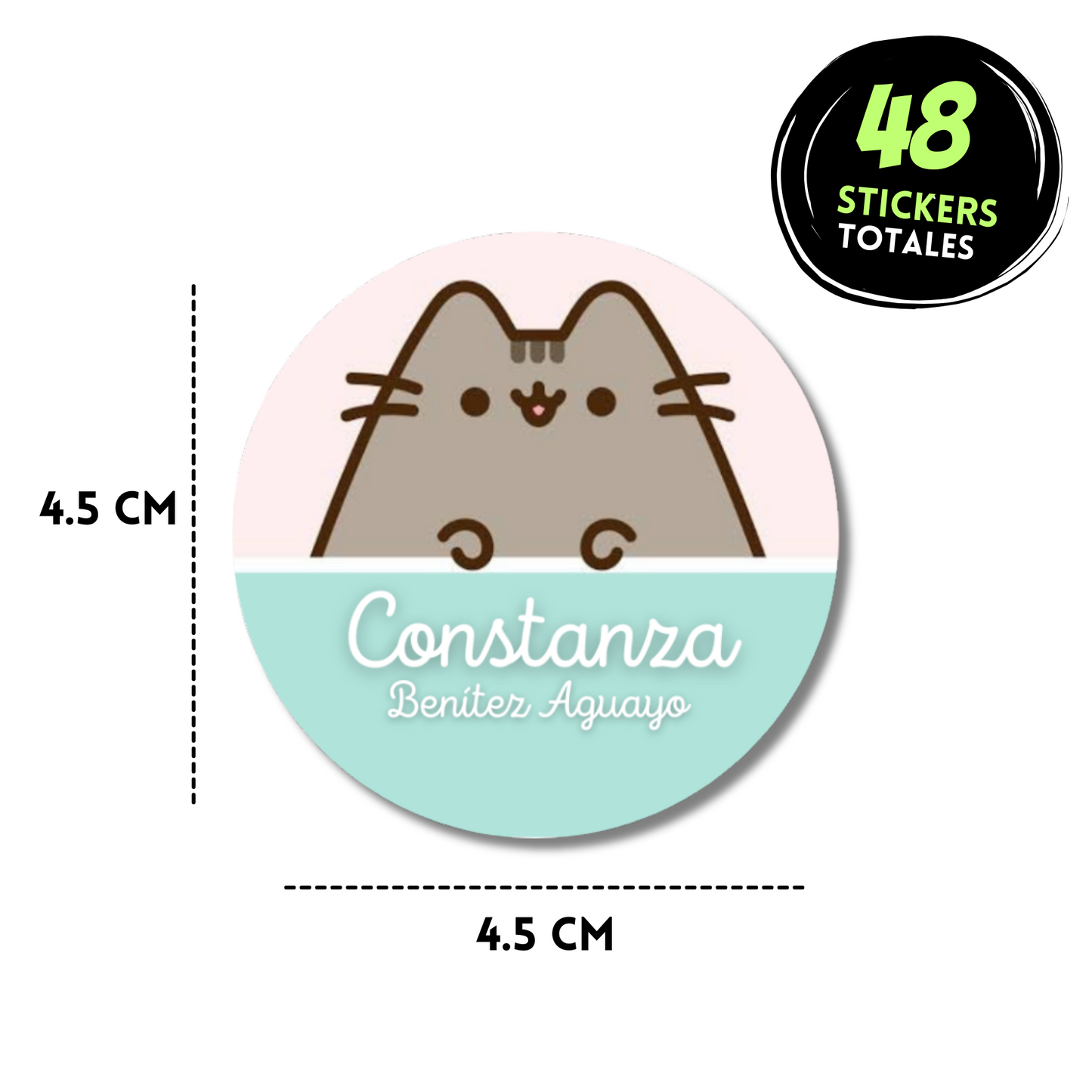 Pusheen Etiquetas Escolares Personalizadas Libretas, Libros y Lápices