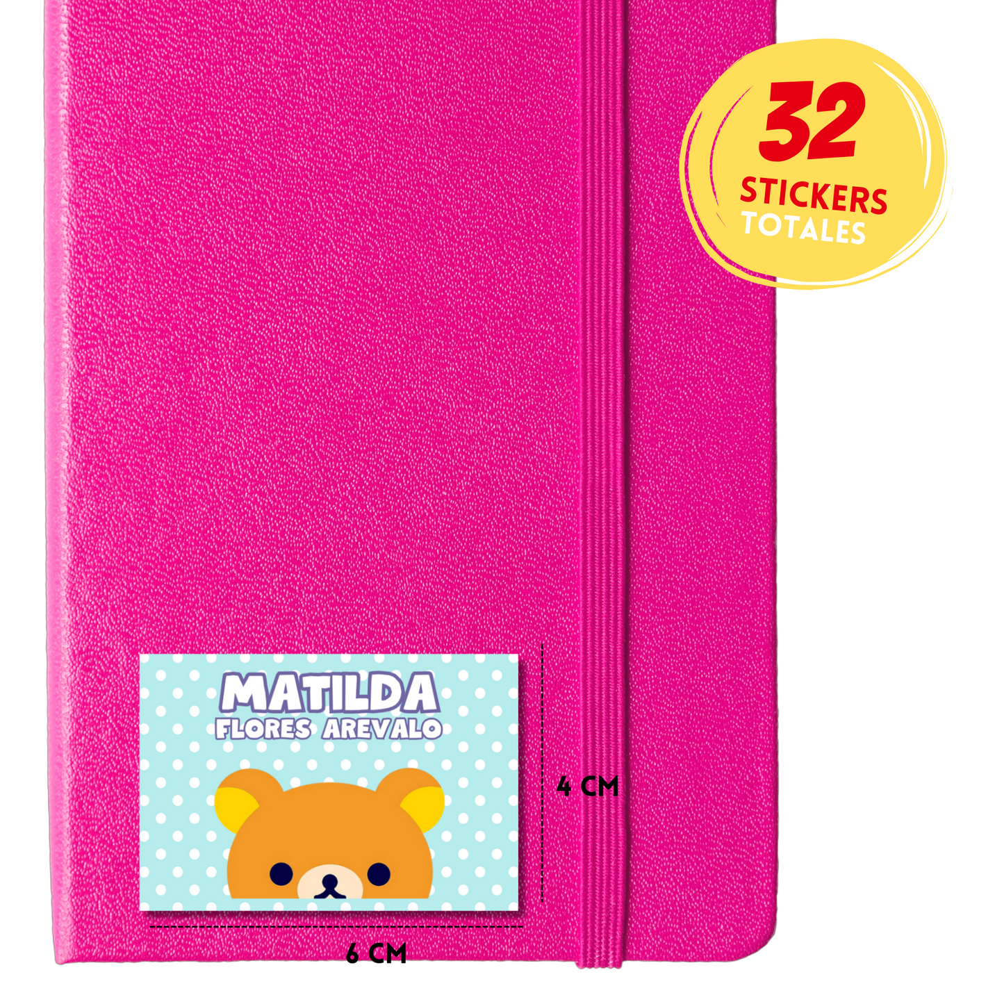 Rilakkuma Fondo Verde Etiquetas Escolares Personalizadas Libretas, Libros y Lápices