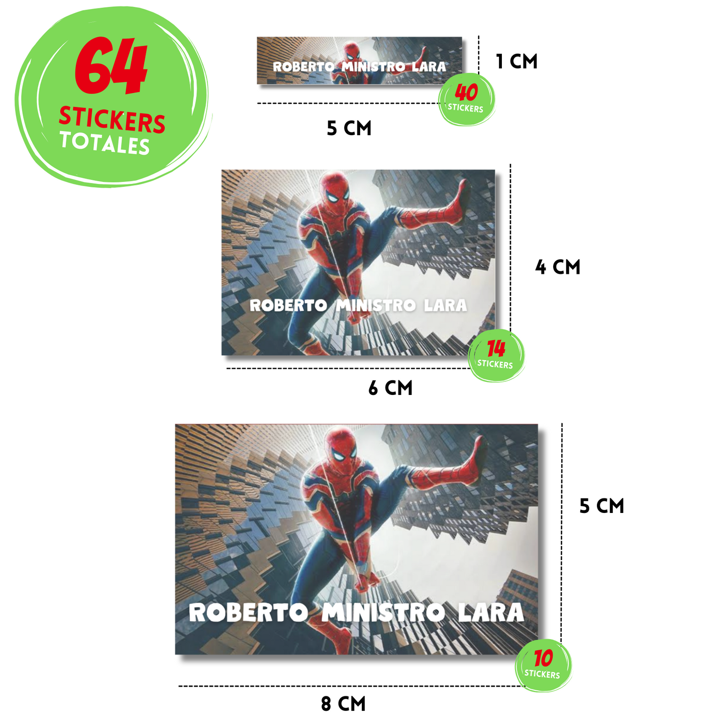 Spiderman Etiquetas Escolares Personalizadas Libretas, Libros y Lápices