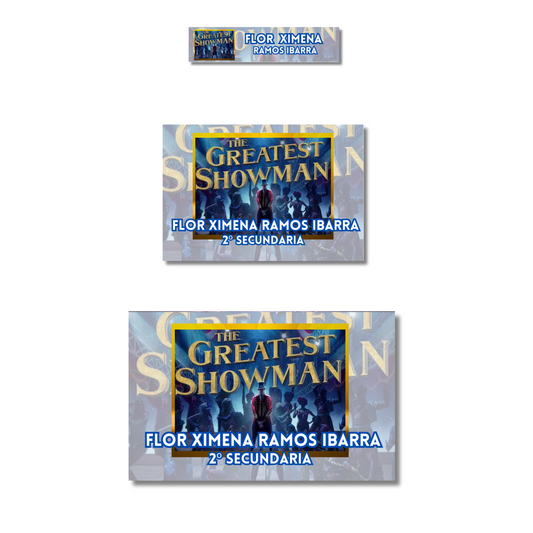 The Greatest Showman Portada Etiquetas Escolares Personalizadas Libretas, Libros y Lápices