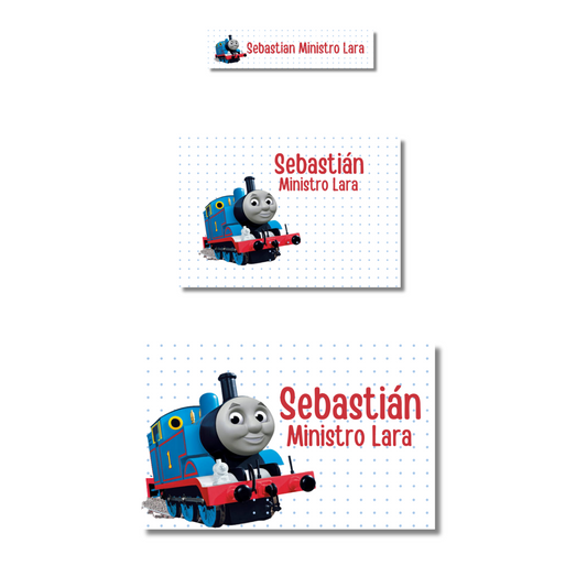 Thomas Train Con Puntos Etiquetas Escolares Personalizadas Libretas, Libros y Lápices