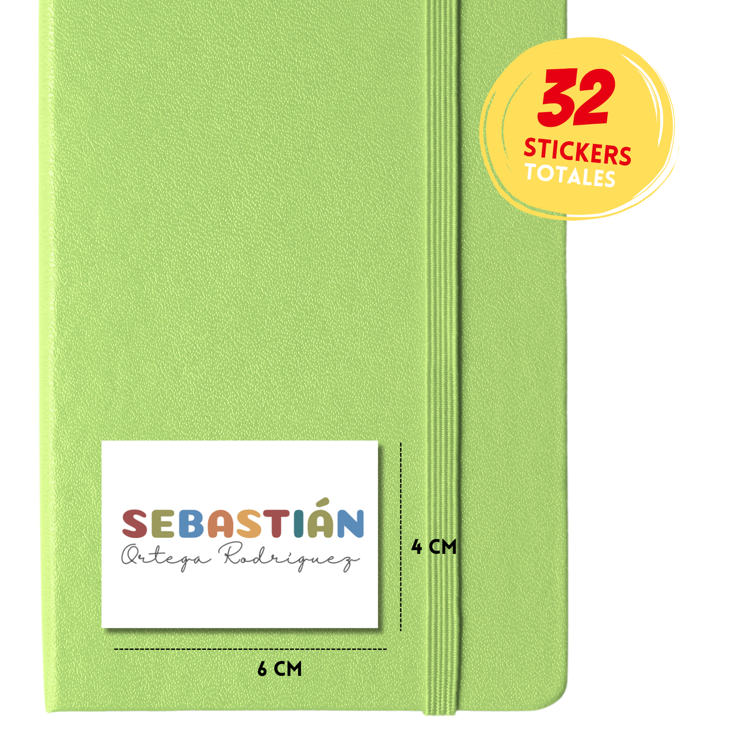 Nombre colores Etiquetas Escolares Personalizadas Libretas, Libros y Lápices (Copy)
