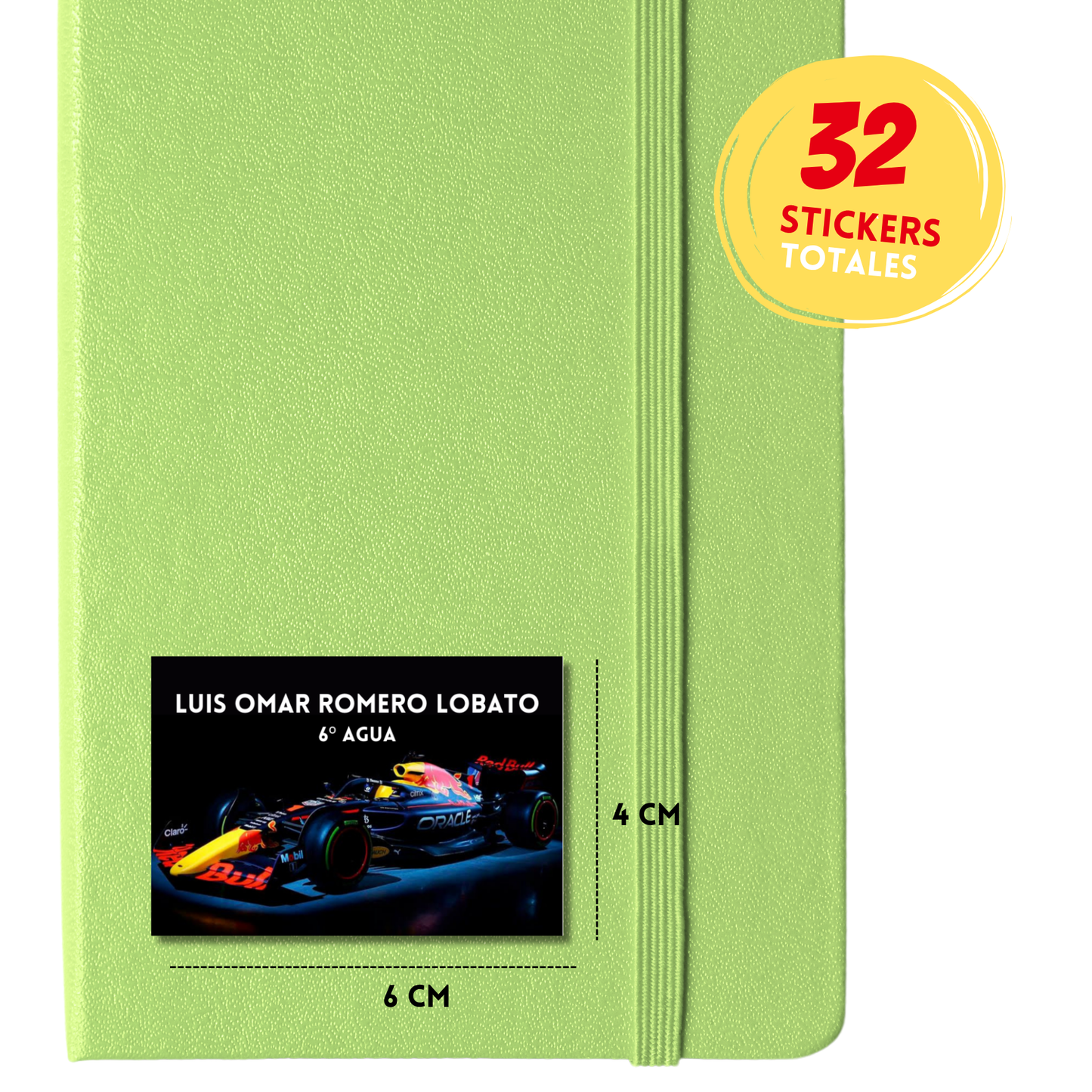 Formula 1 Etiquetas Escolares Personalizadas Libretas, Libros y Lápices