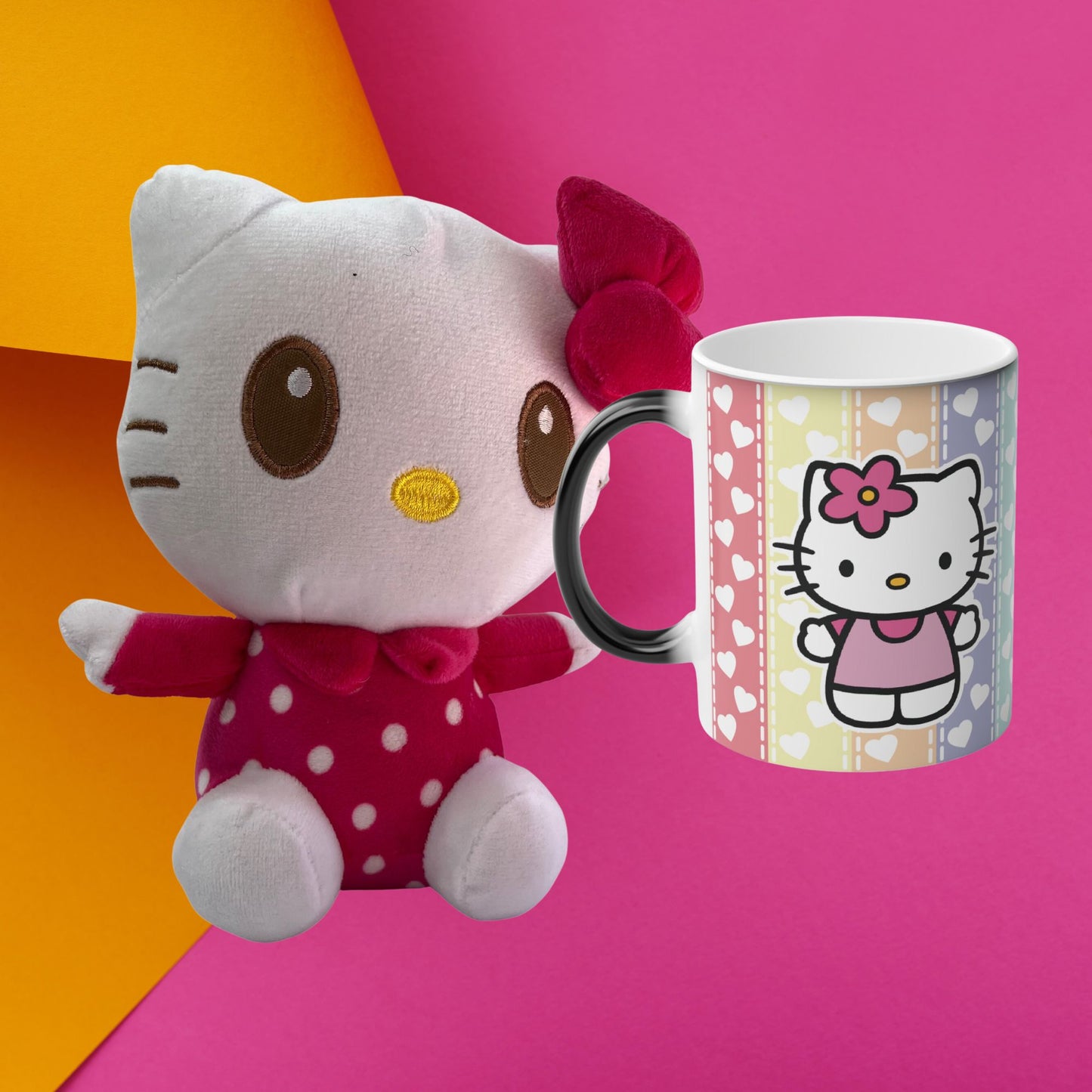 Hello Kitty Kit Regalo Peluche Cariñoso + Taza Mágica Personalizada