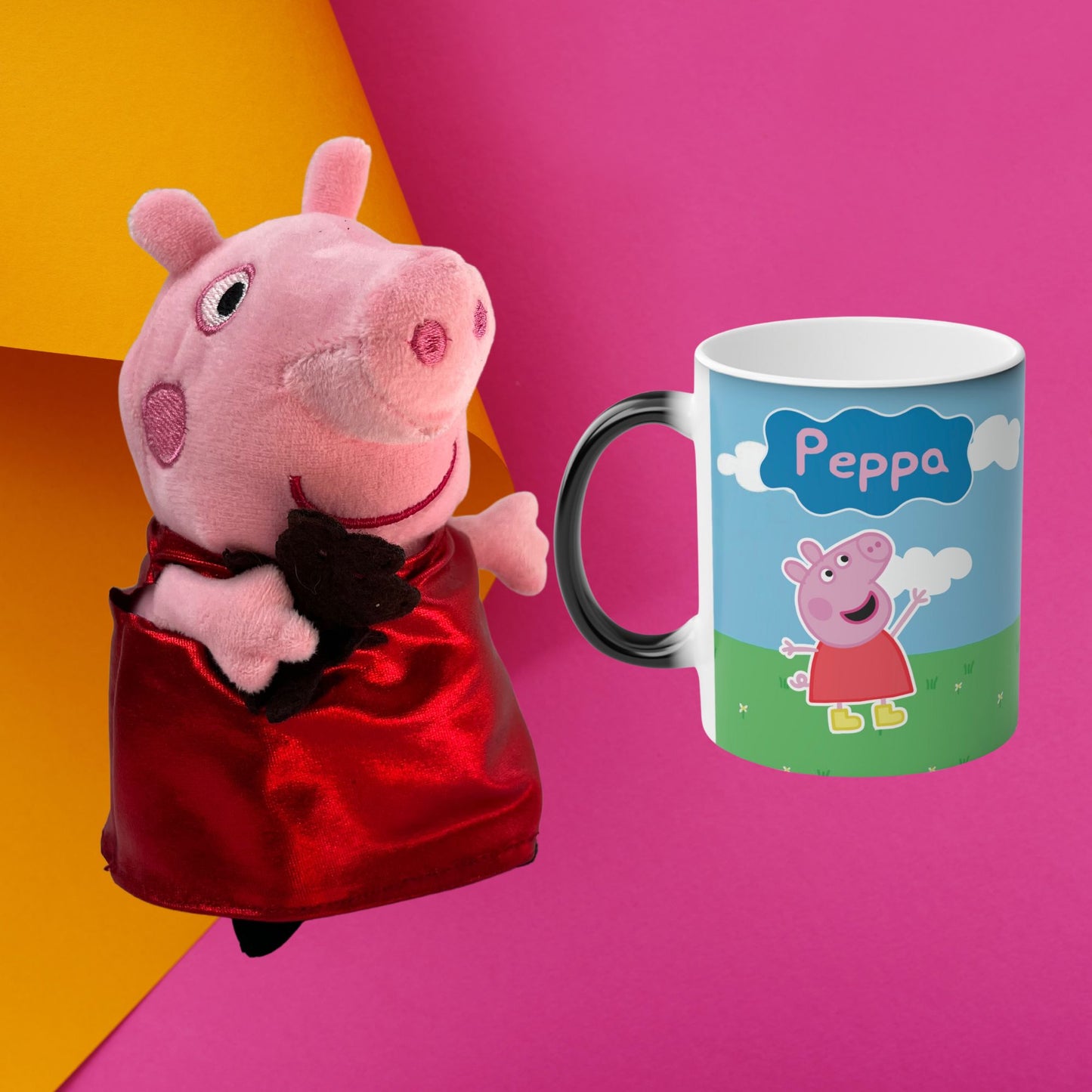 Peppa Pig Kit Regalo Peluche Cariñoso + Taza Mágica Personalizada