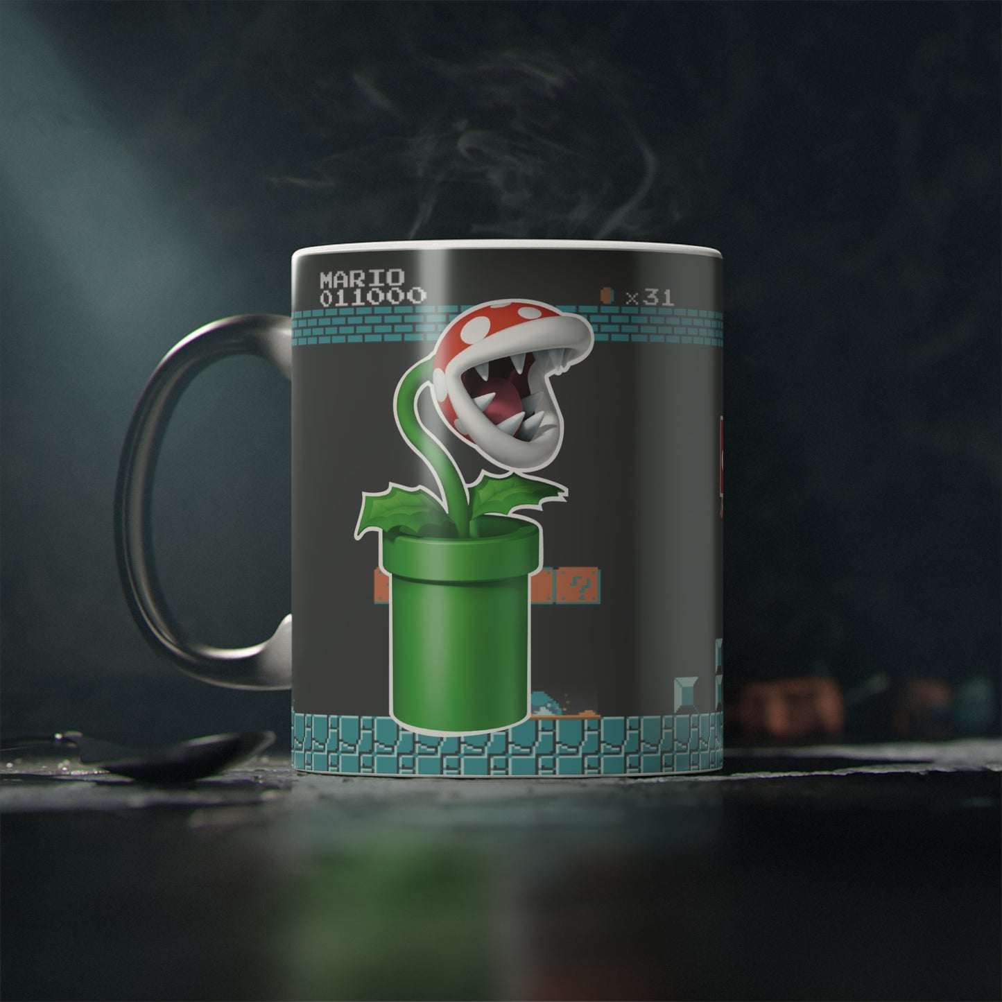 Mario Bros Piraña Kit Regalo Peluche Cariñoso + Taza Mágica Personalizada