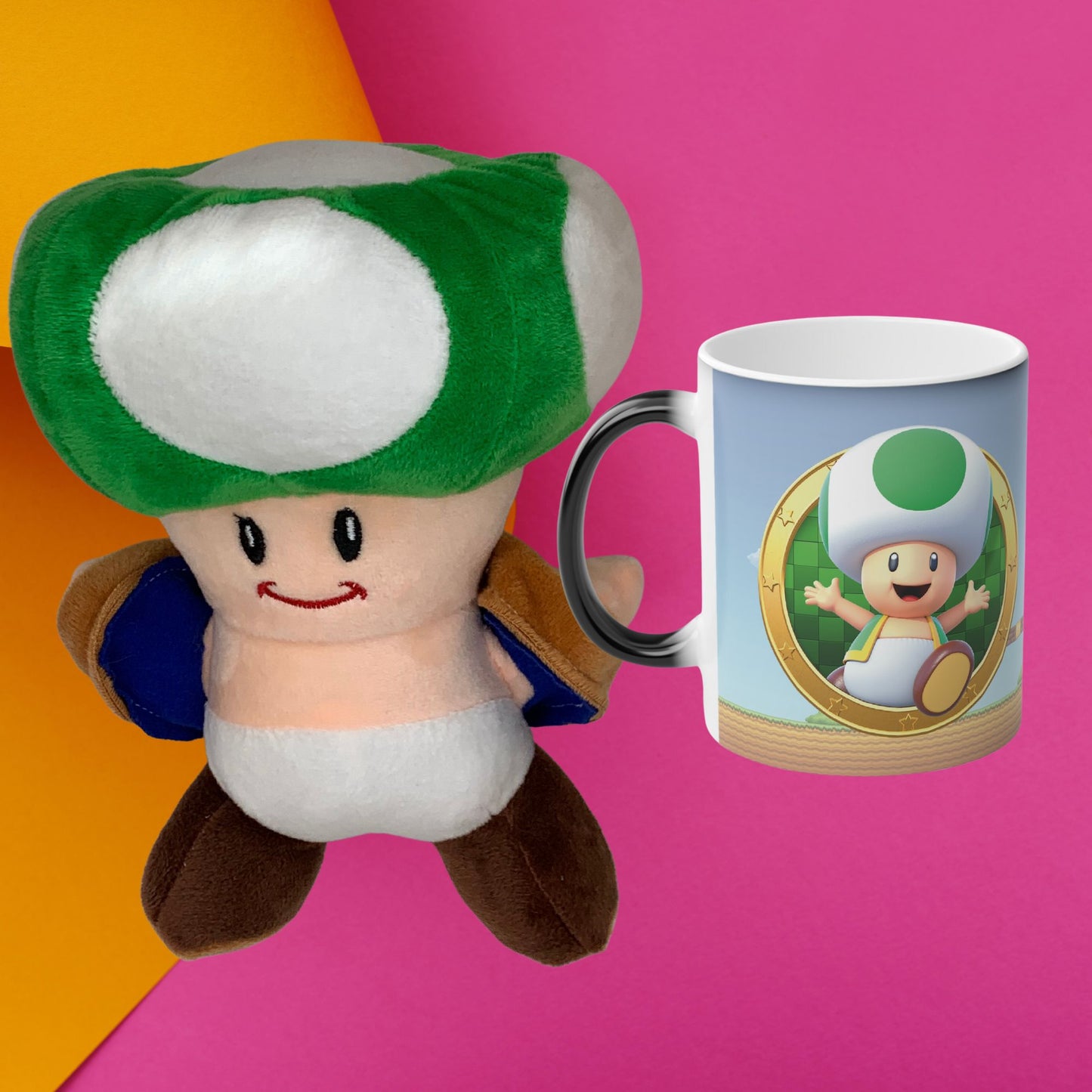 Mario Bros Toad Kit Regalo Peluche Cariñoso + Taza Mágica Personalizada