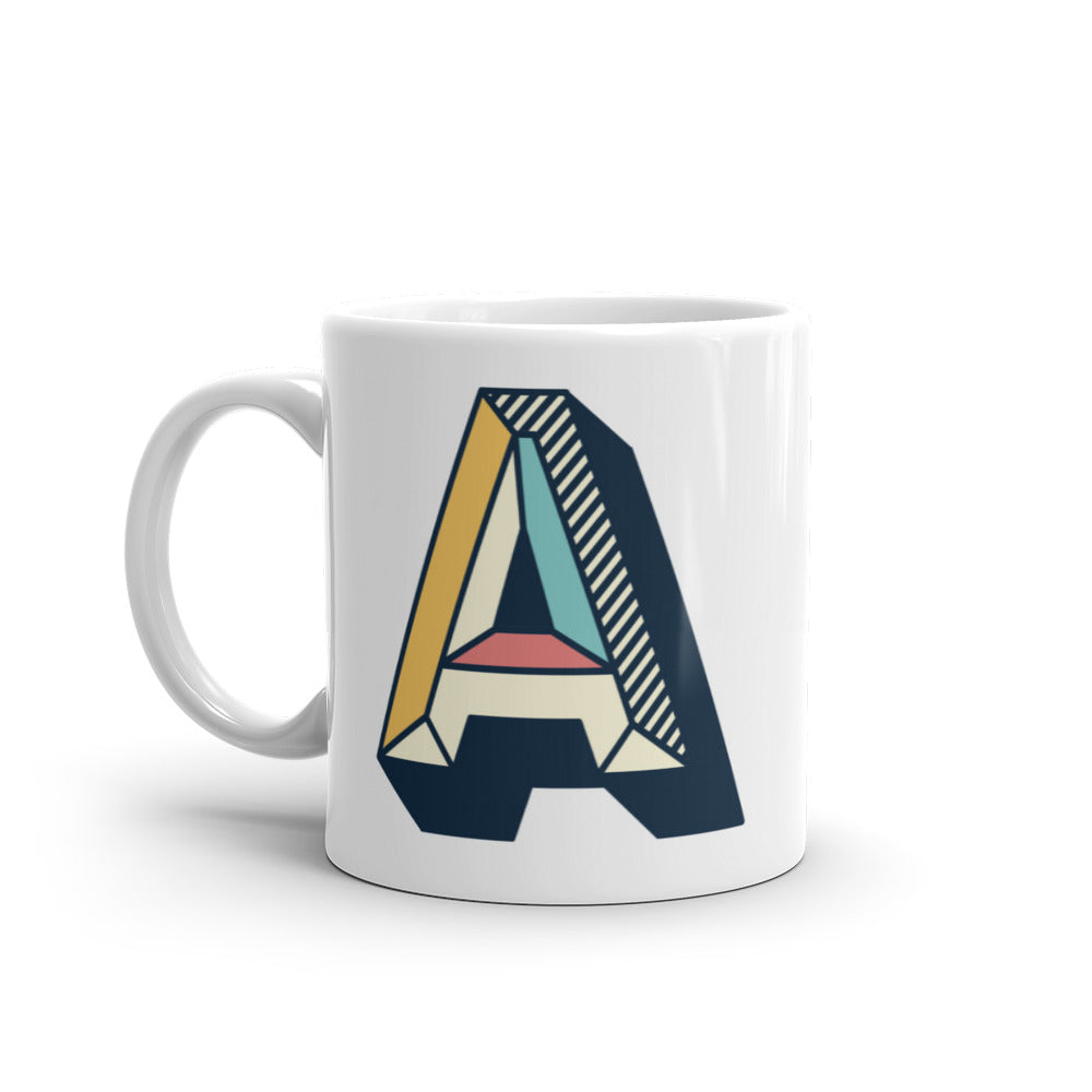 Letras Lineas Retro Taza