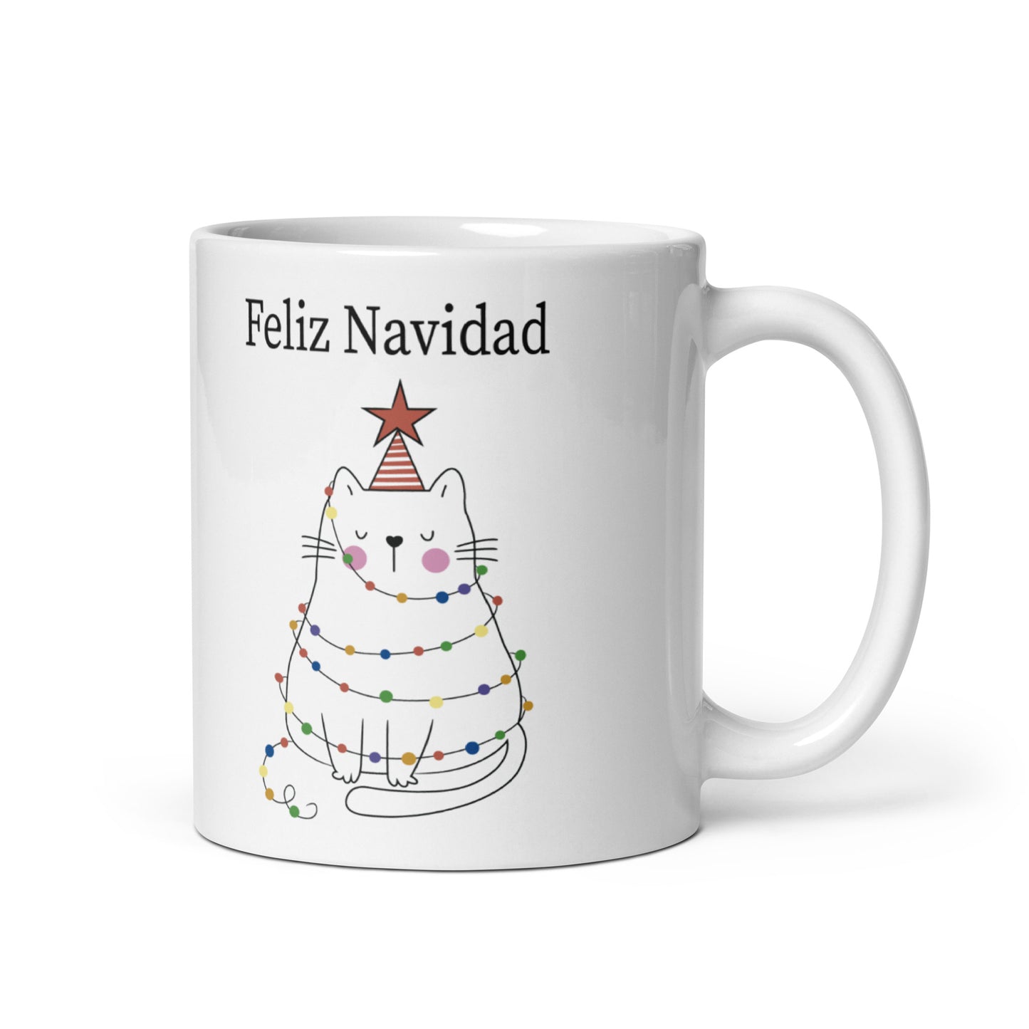 Gato Feliz Navidad Taza