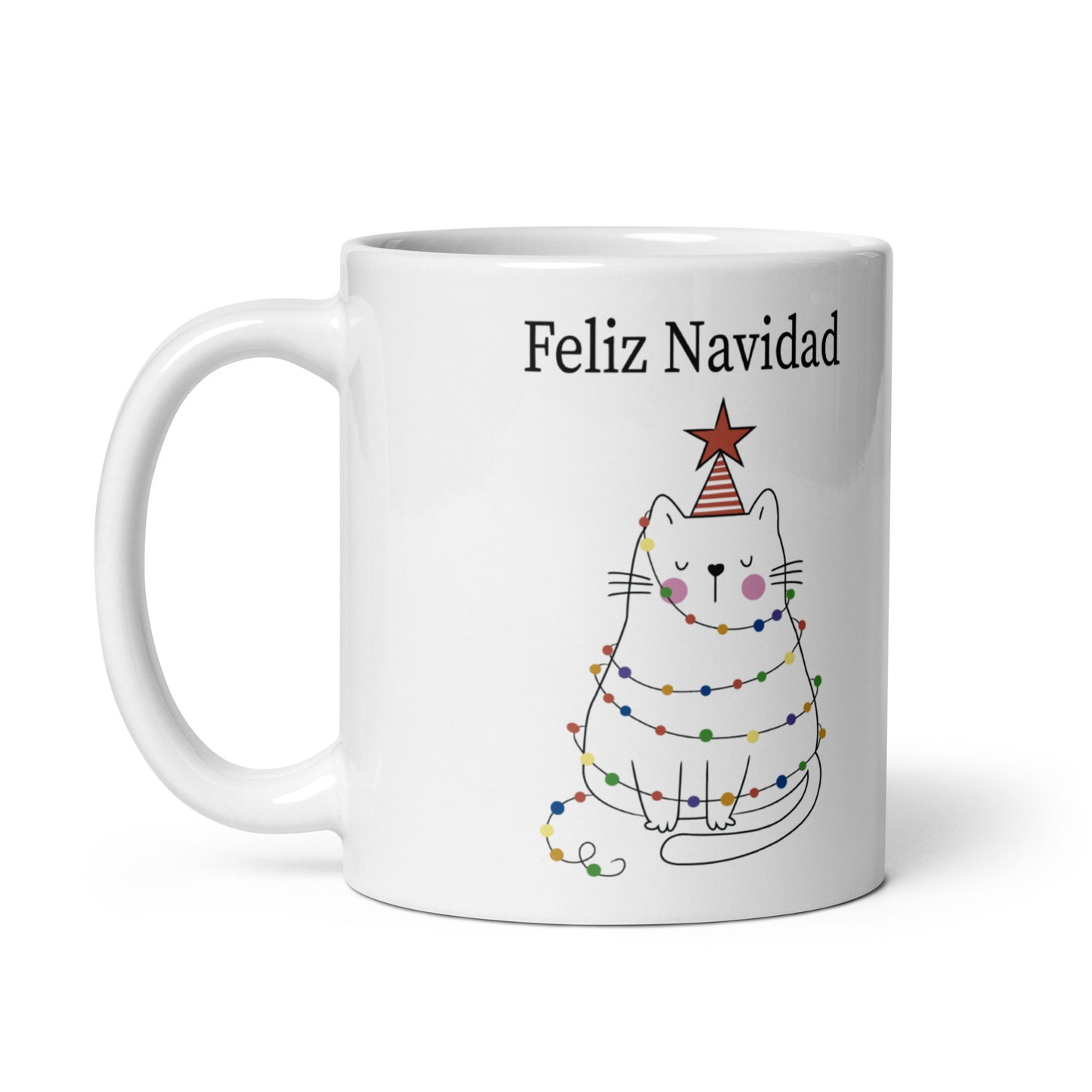 Gato Feliz Navidad Taza