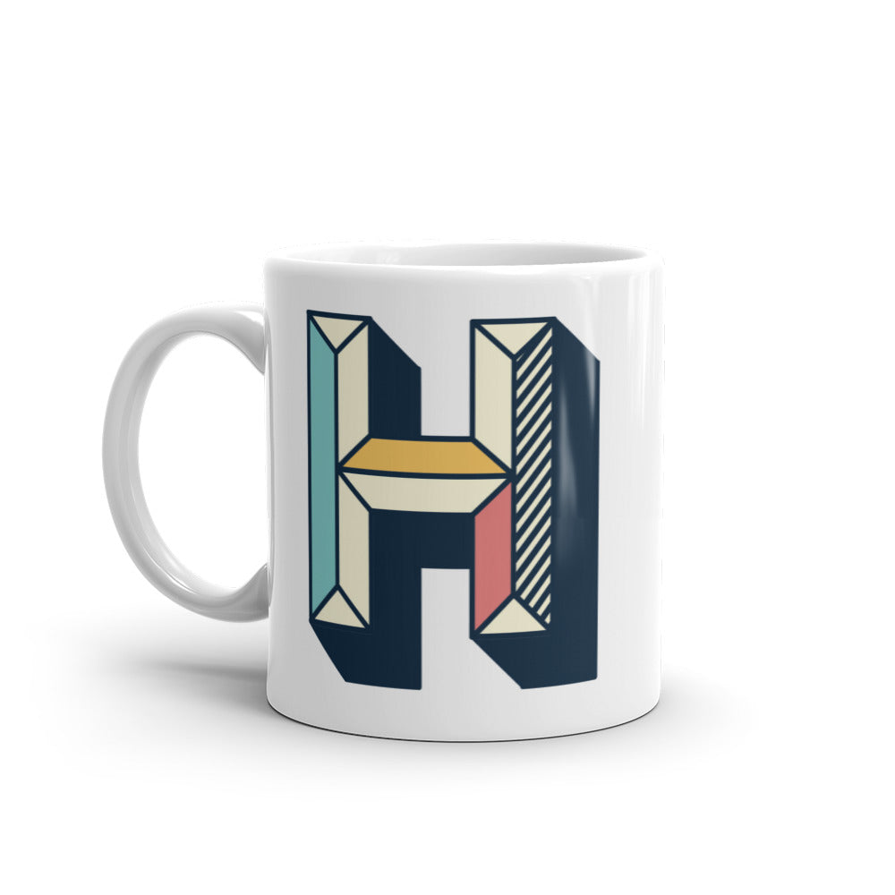 Letras Lineas Retro Taza