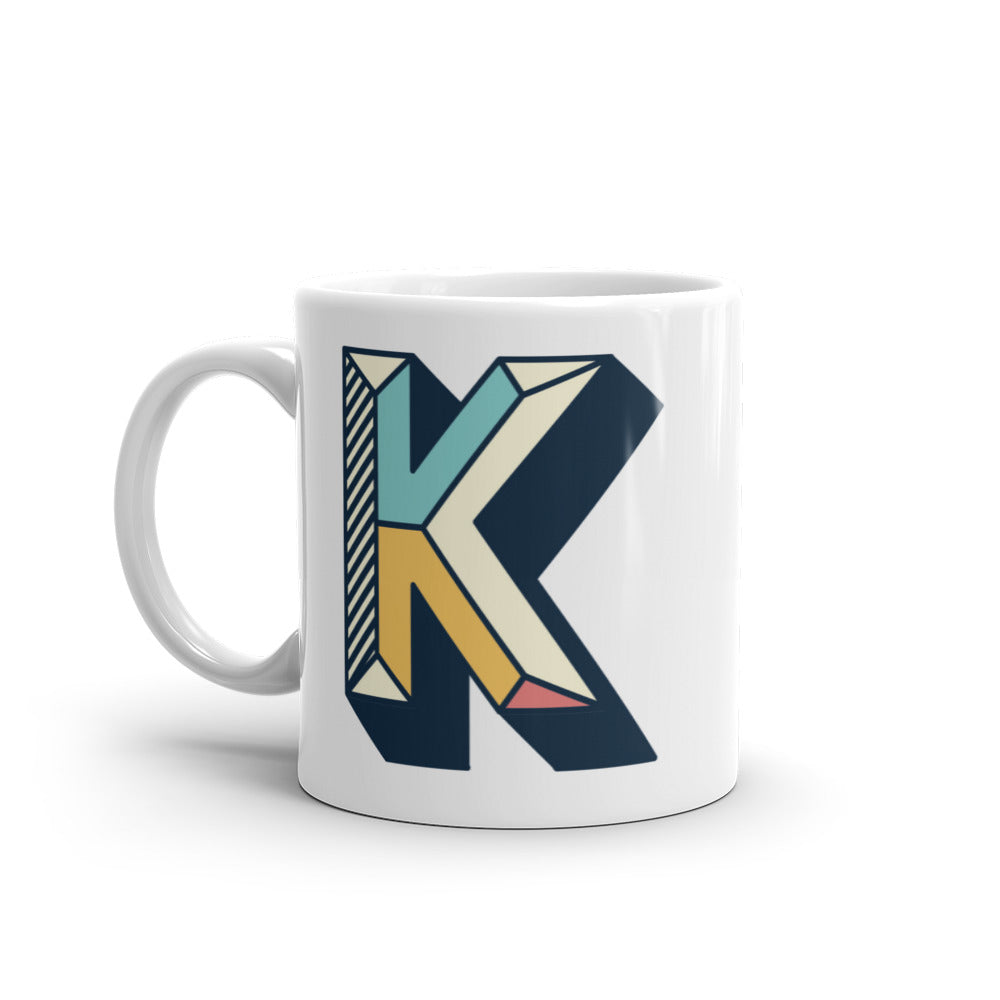 Letras Lineas Retro Taza