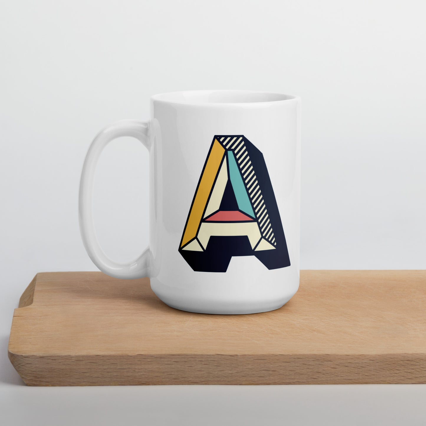 Letras Lineas Retro Taza