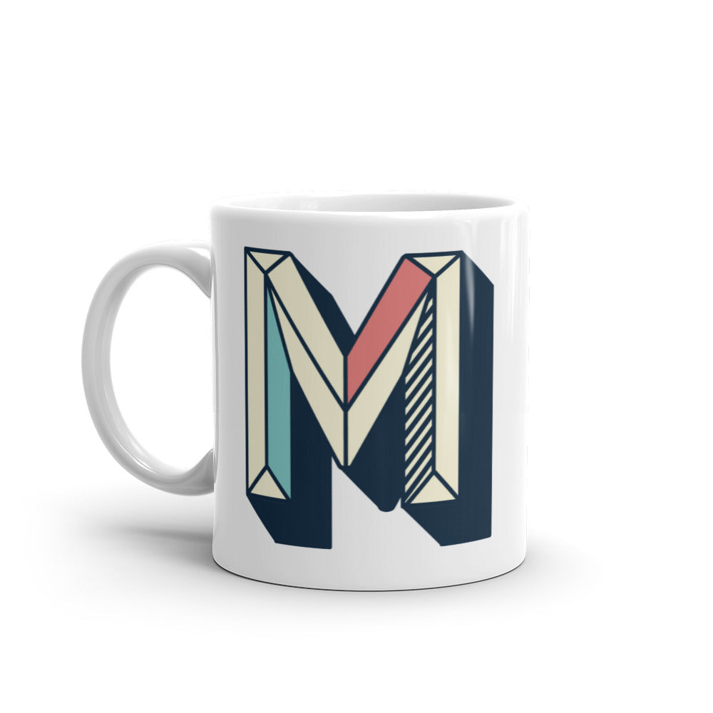 Letras Lineas Retro Taza