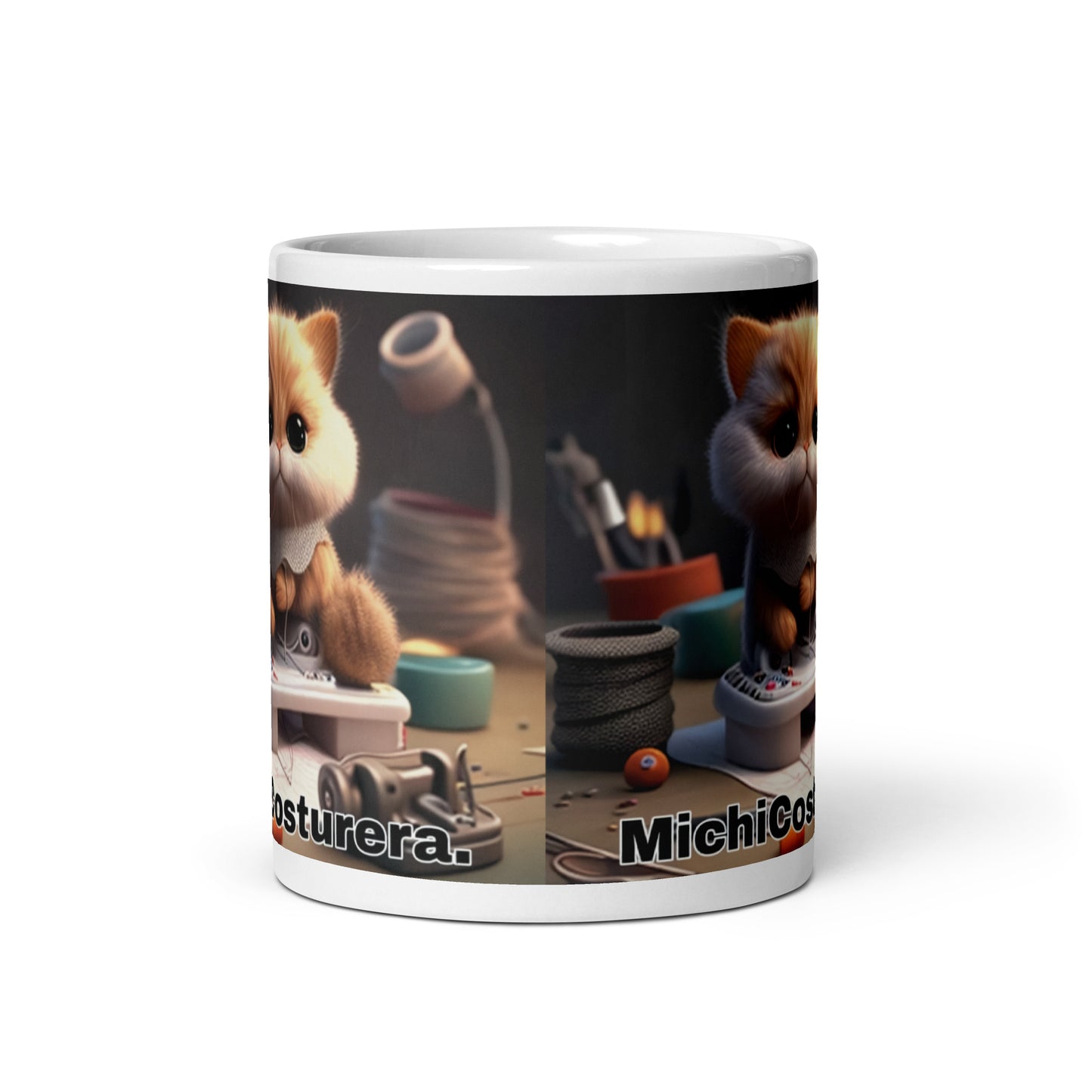 Gato Profesiones Michi Costurera Taza