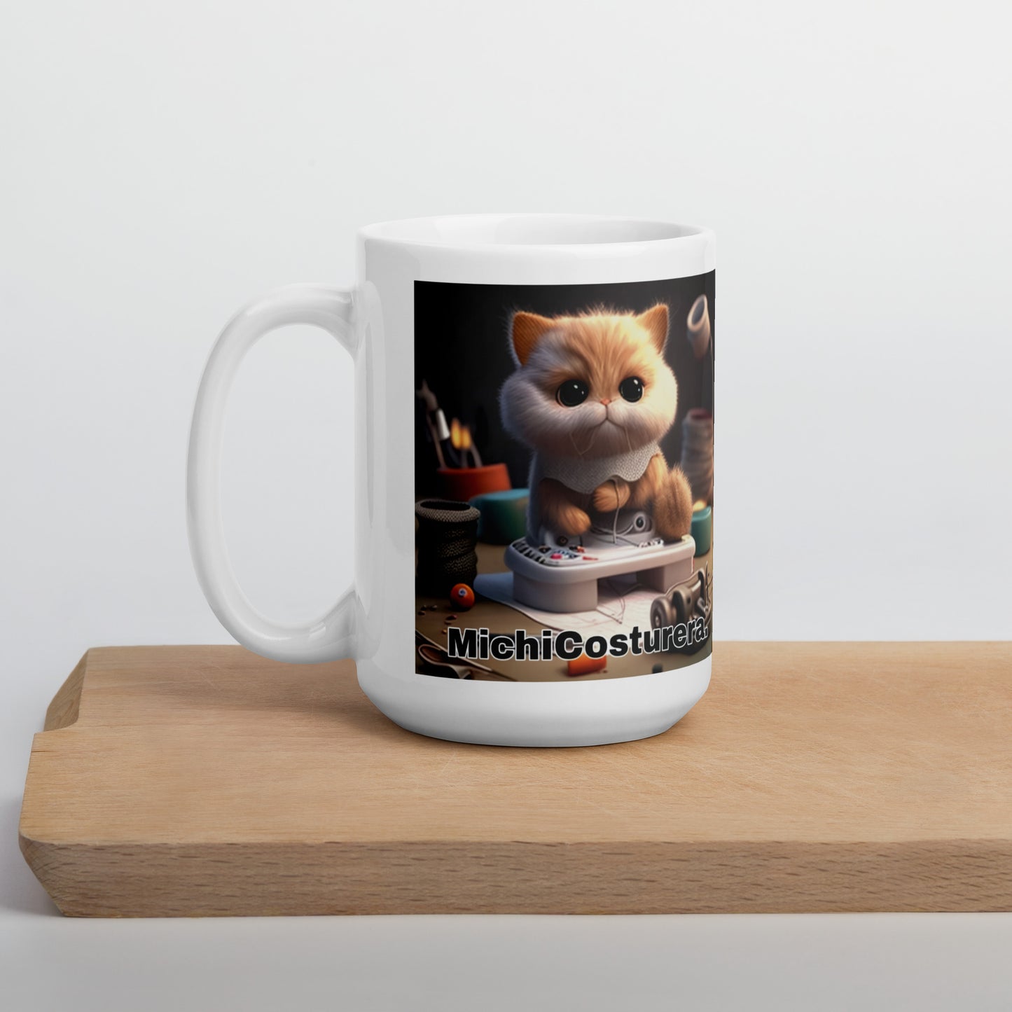 Gato Profesiones Michi Costurera Taza