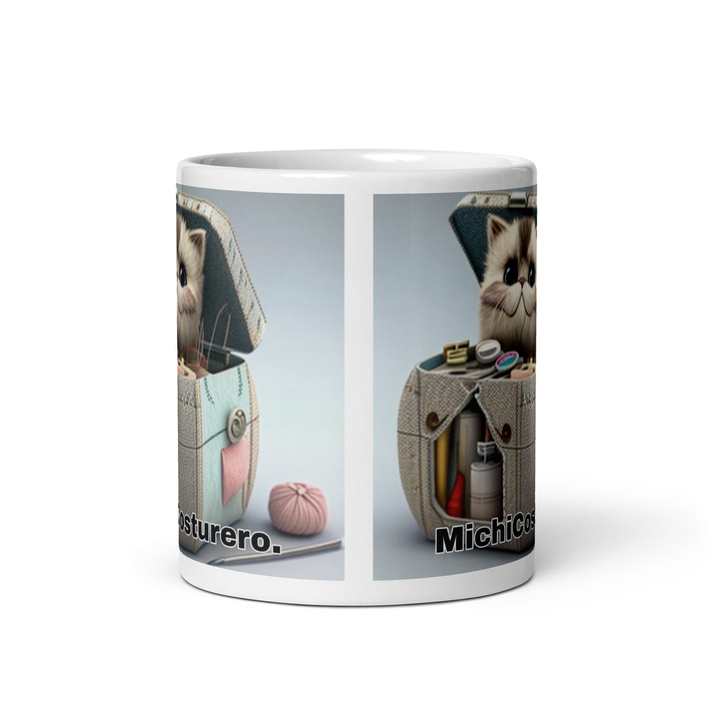 Gato Profesiones Michi Costurero Taza