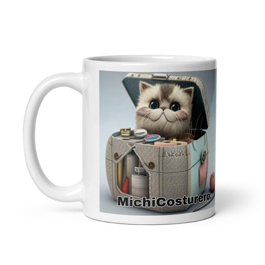 Gato Profesiones Michi Costurero Taza