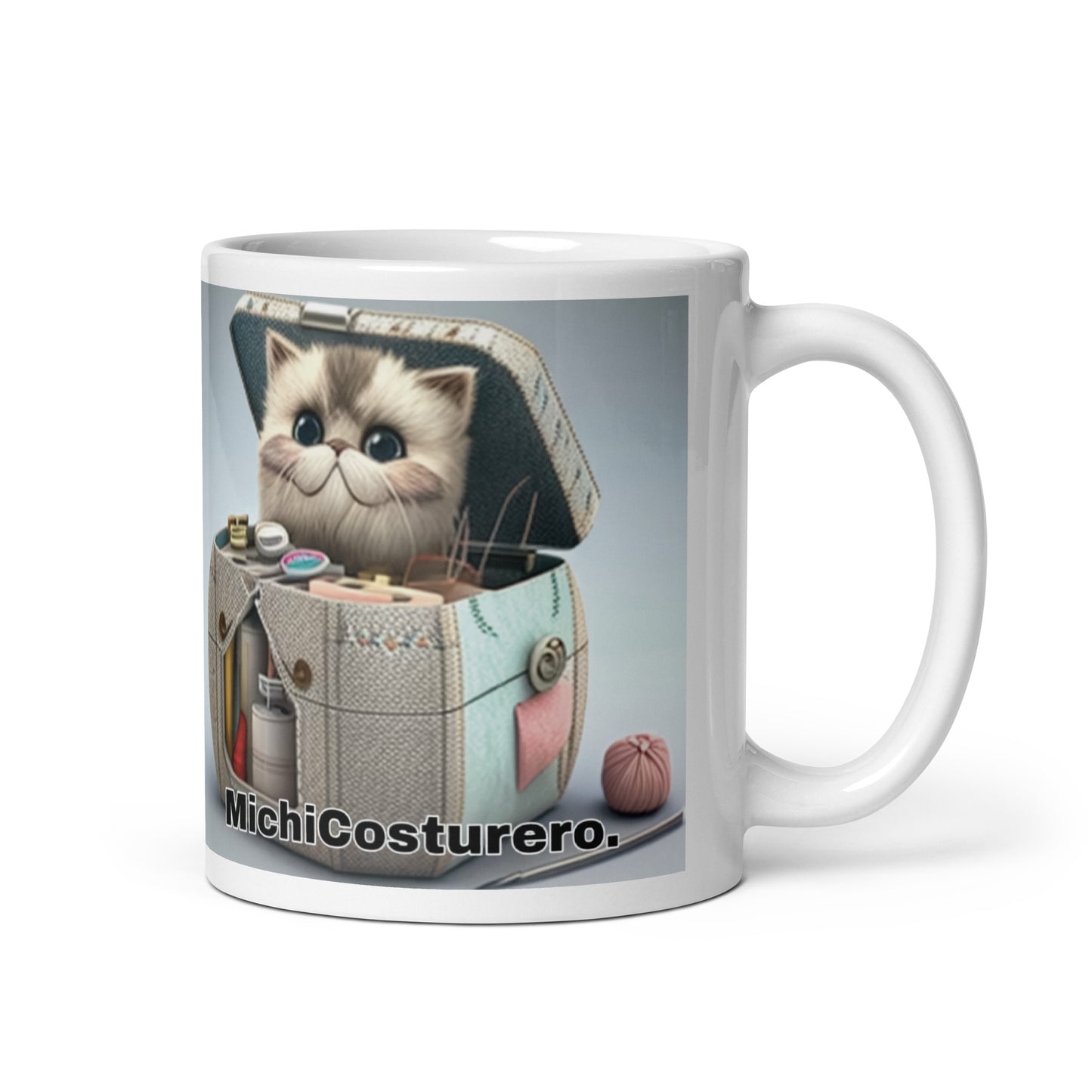 Gato Profesiones Michi Costurero Taza