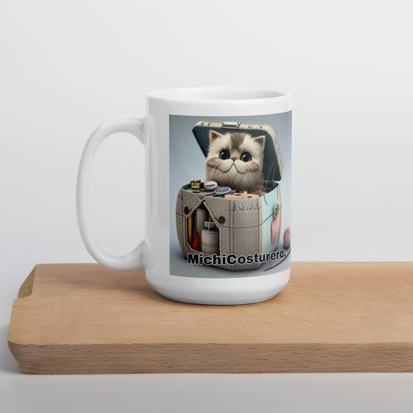 Gato Profesiones Michi Costurero Taza