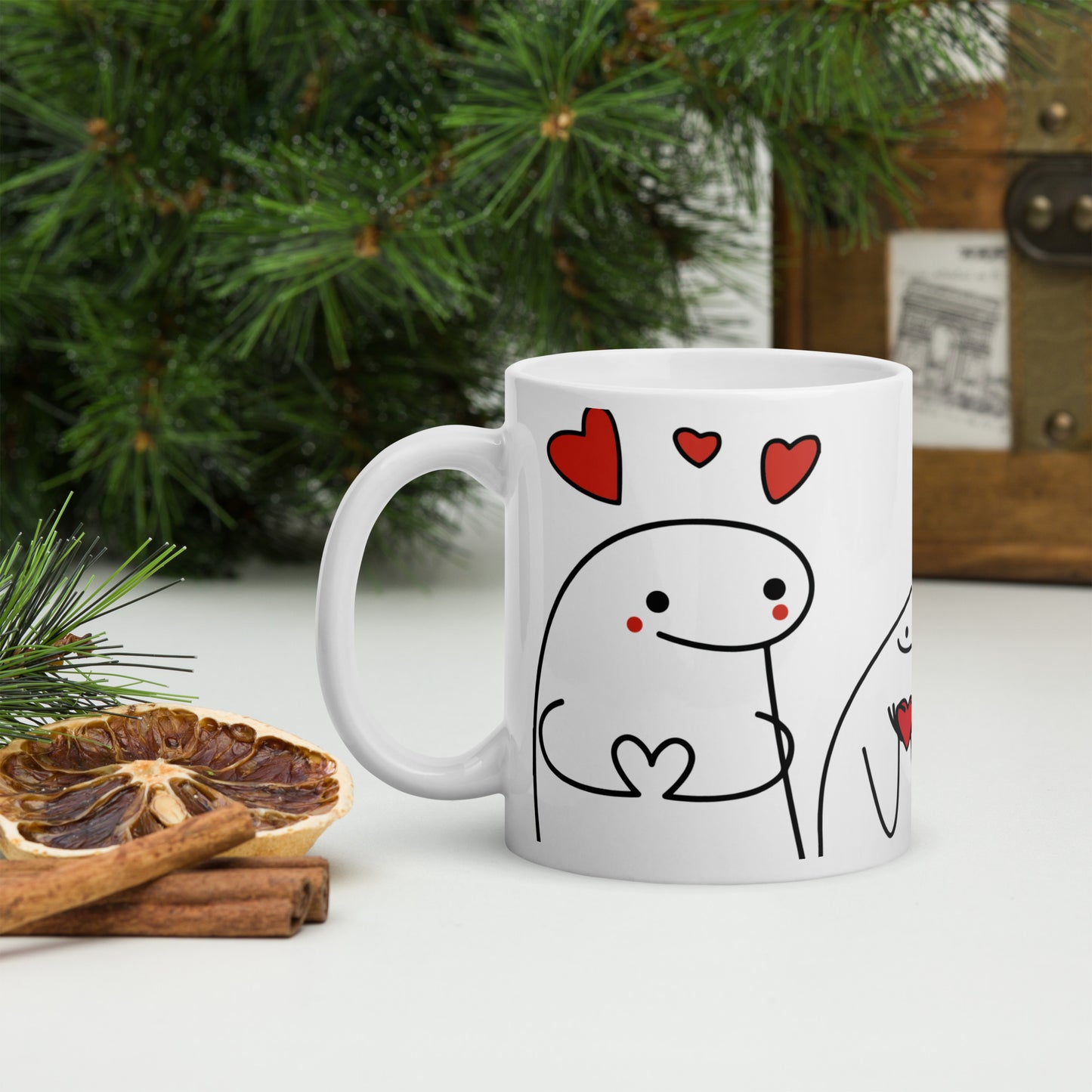 Flork con Corazones de Amor Taza