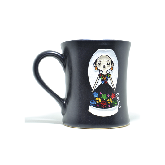 Taza Mexicana Artesanal Muñeca Istmeña Oaxaca