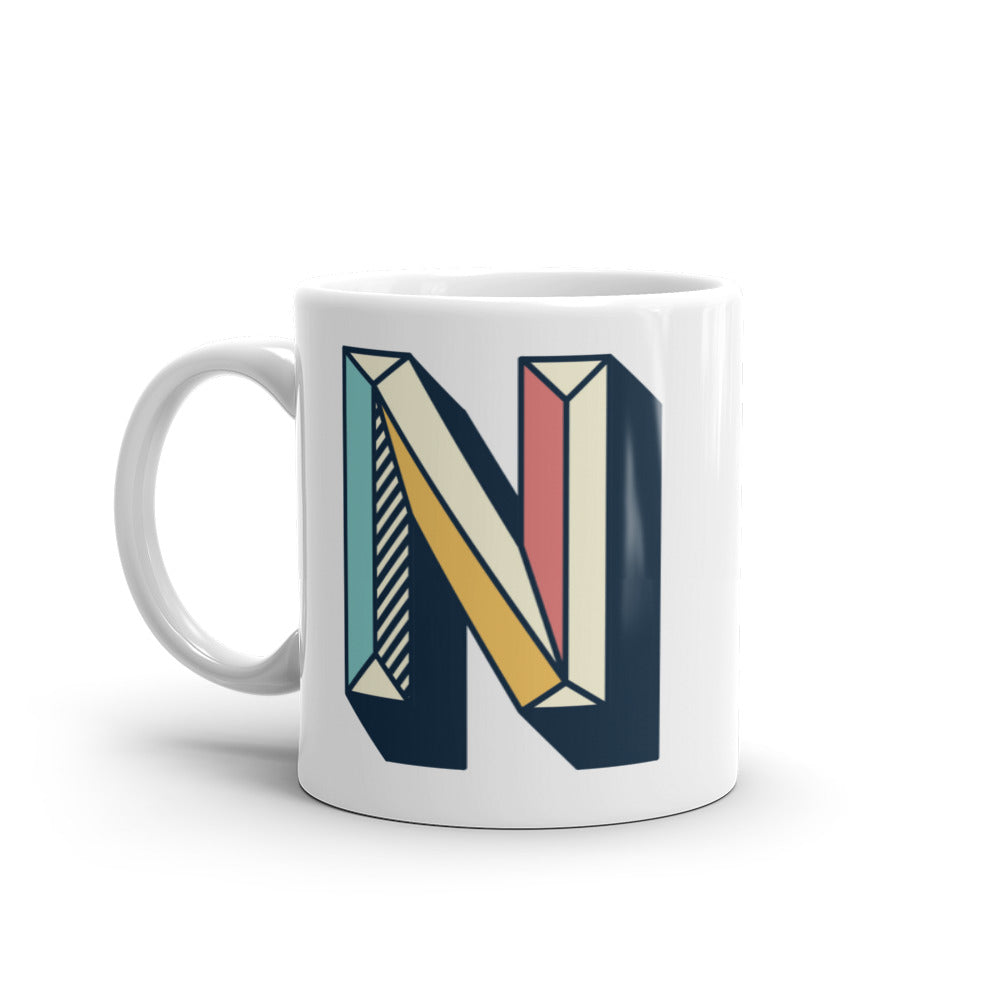 Letras Lineas Retro Taza