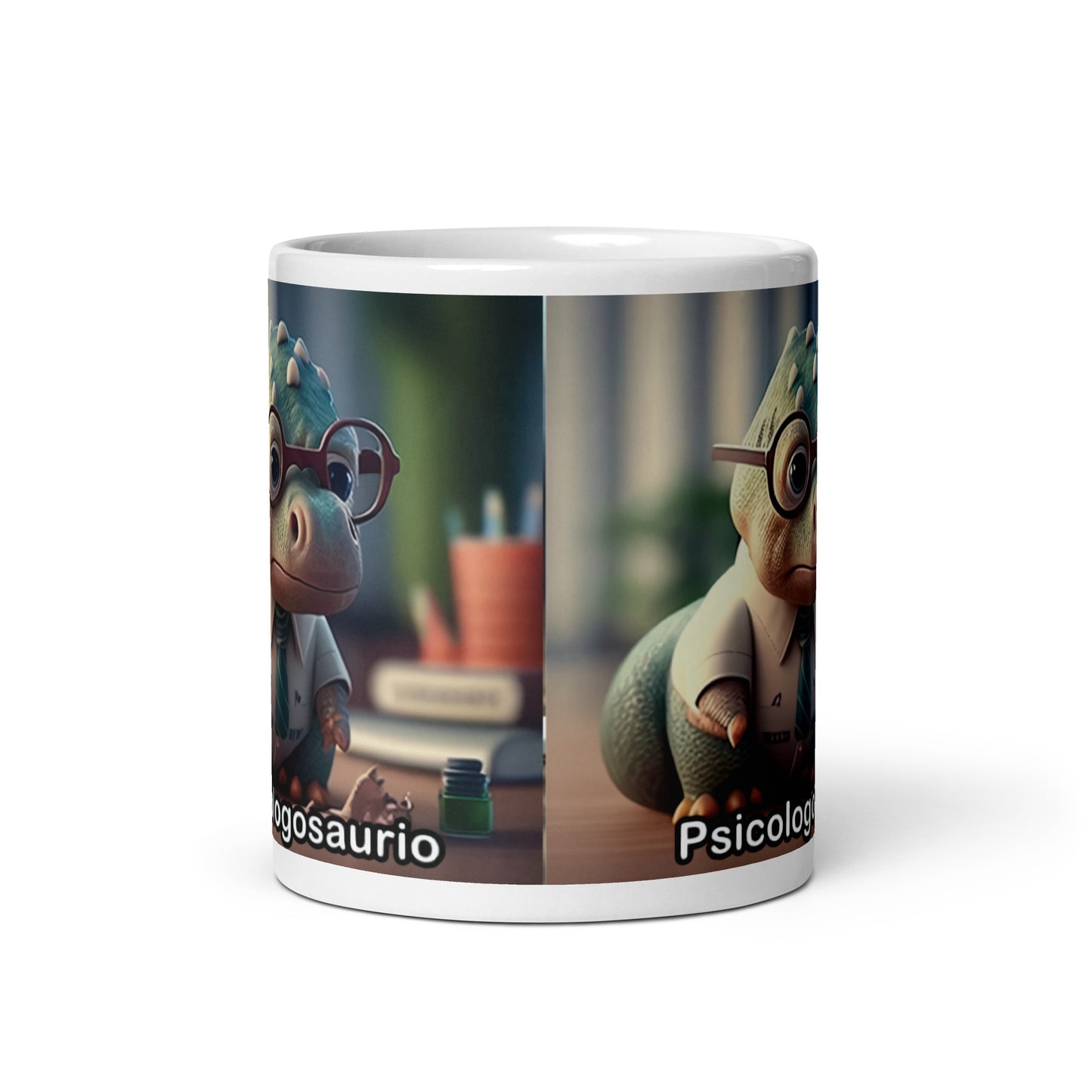 Dino Profesiones Psicologosaurio  Taza