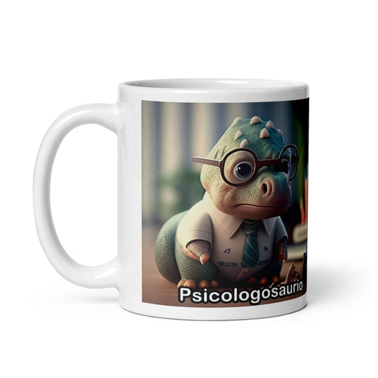 Dino Profesiones Psicologosaurio  Taza